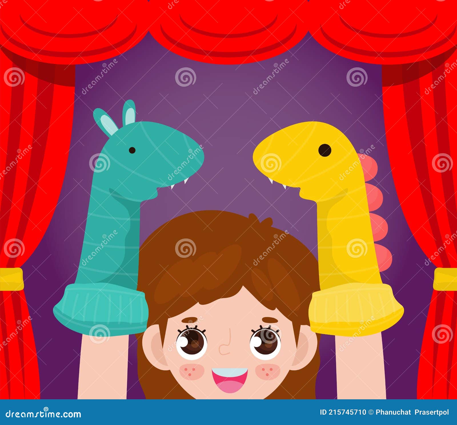 Vector Illustration Cartoon Of Cute Little Children Playing Sock