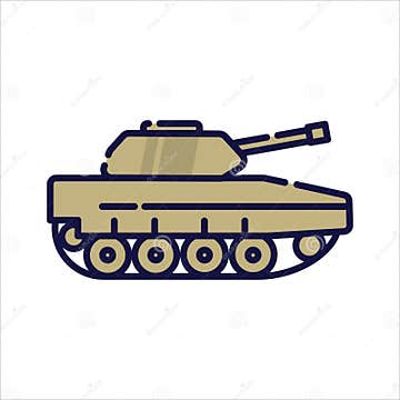 Battle Tank Filled-outline Clip Art Stock Vector - Illustration of ...