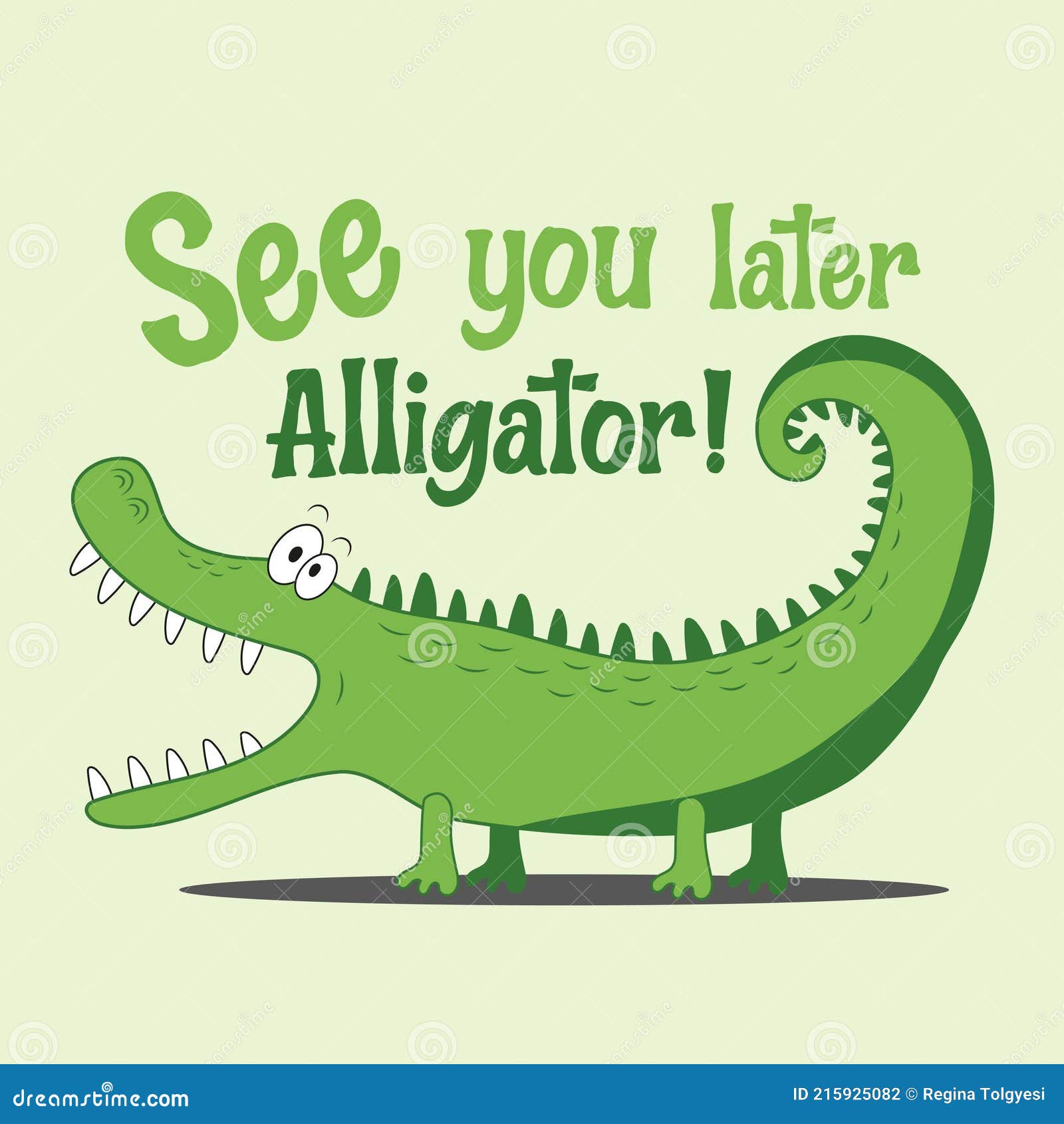 See You Later Alligator Funny Cartoon Crocodile Stock Vector Illustration Of African Kids