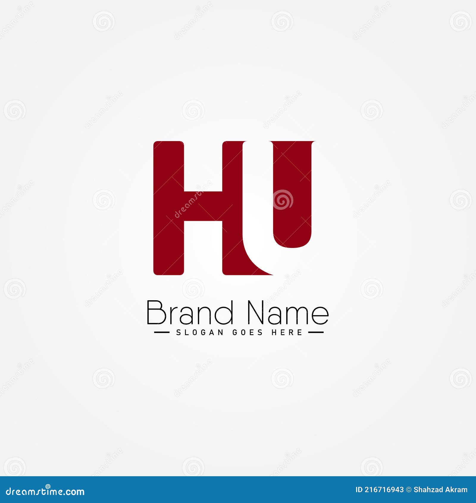 initial letter hu logo - minimal business logo