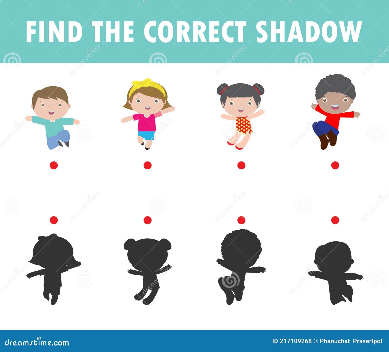shadow matching game for kids, visual game for kid, find the correct shadow, instructional media, connect the dots picture