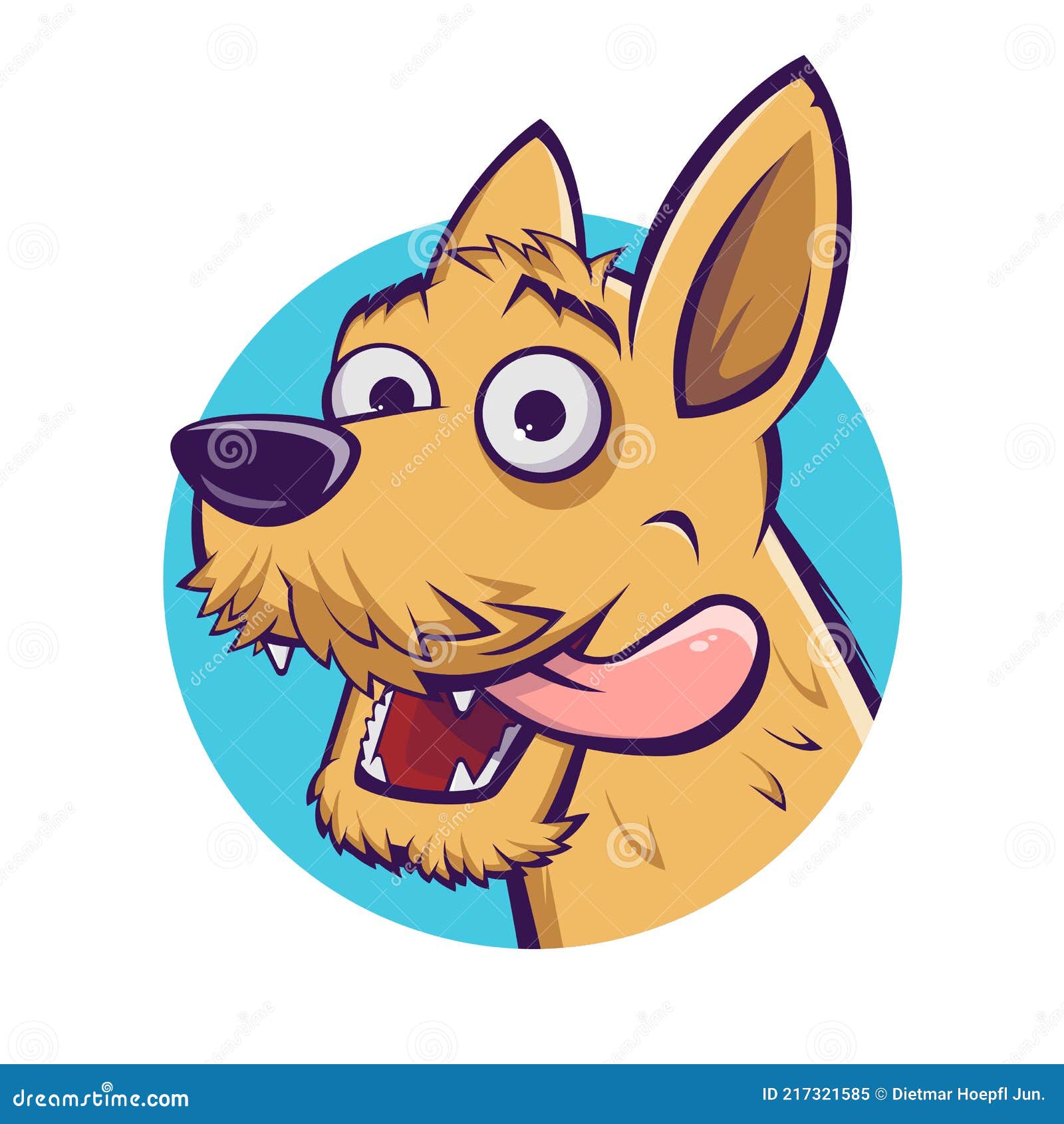 Funny Cartoon Dog Logo Vector Illustration Stock Vector - Illustration of  hungry, mascot: 217321585