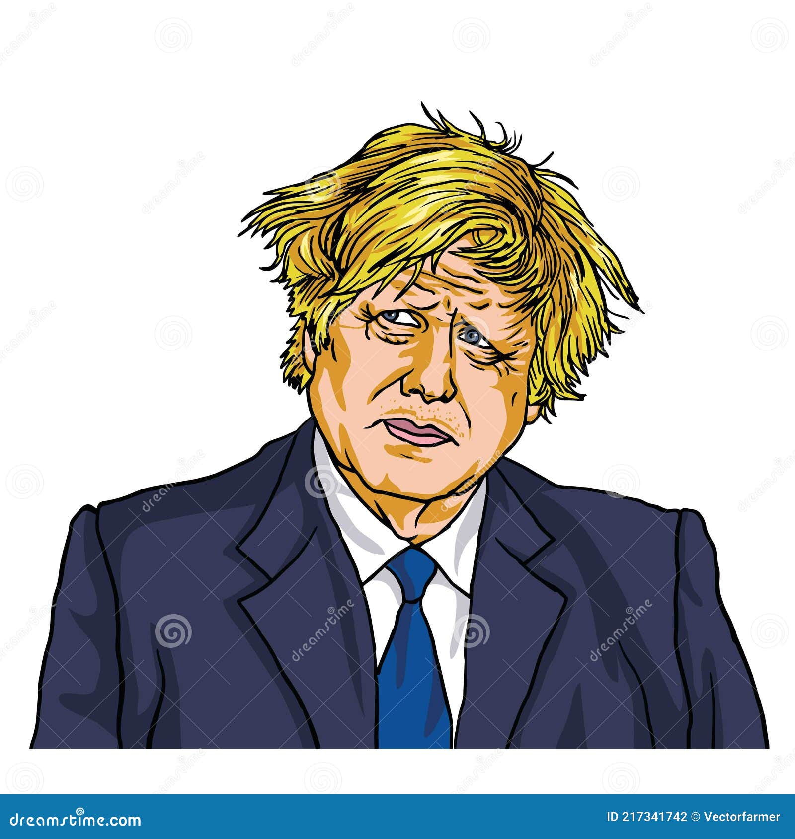 Boris Johnson, UK Prime Minister, Cartoon Caricature Vector