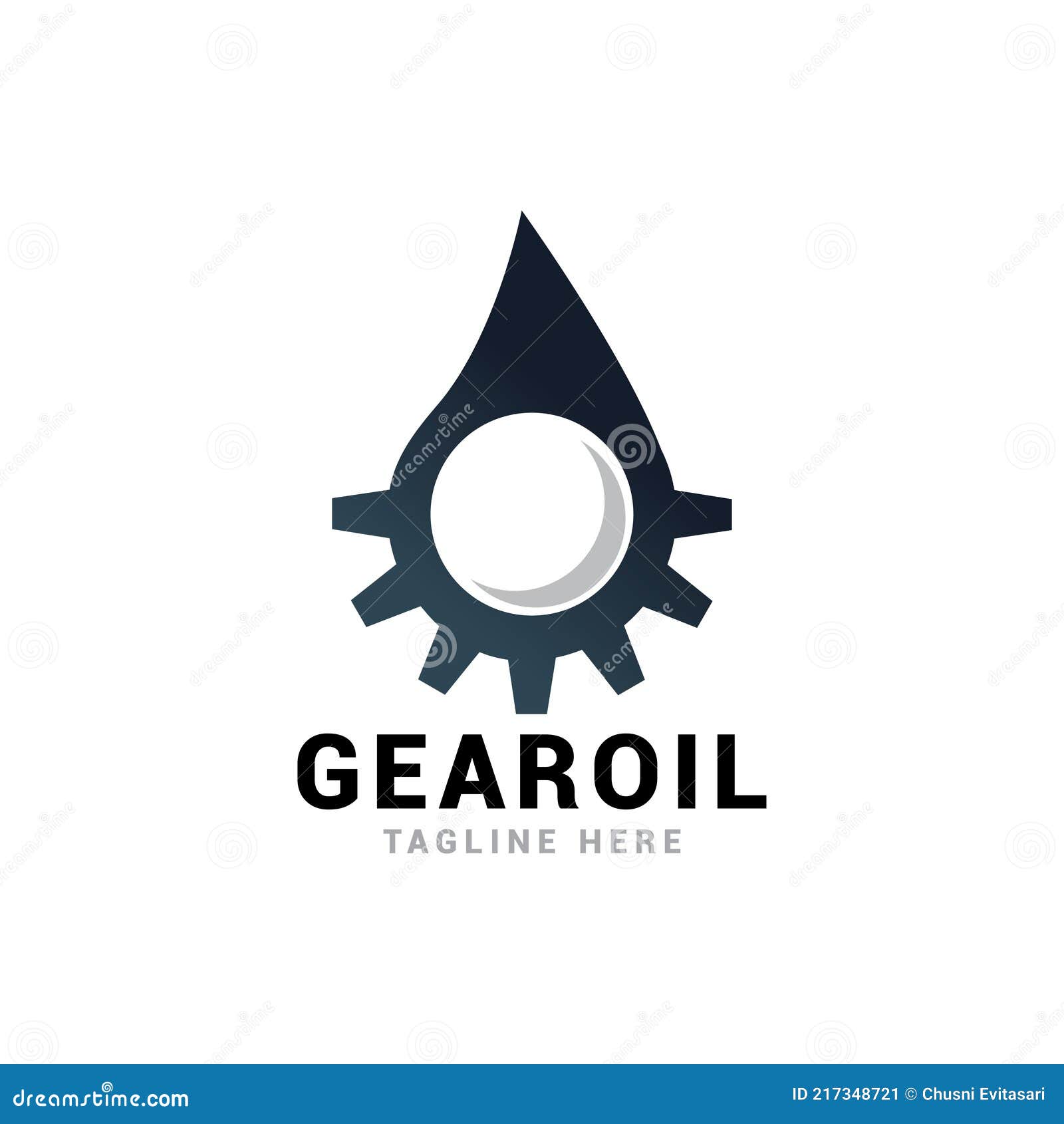 Gear Drop Oil Logo Concept Design. Symbol Graphic Template Element