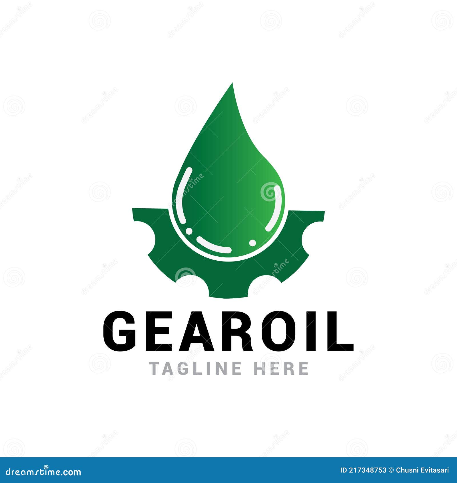 Gear Drop Oil Logo Concept Design. Symbol Graphic Template Element