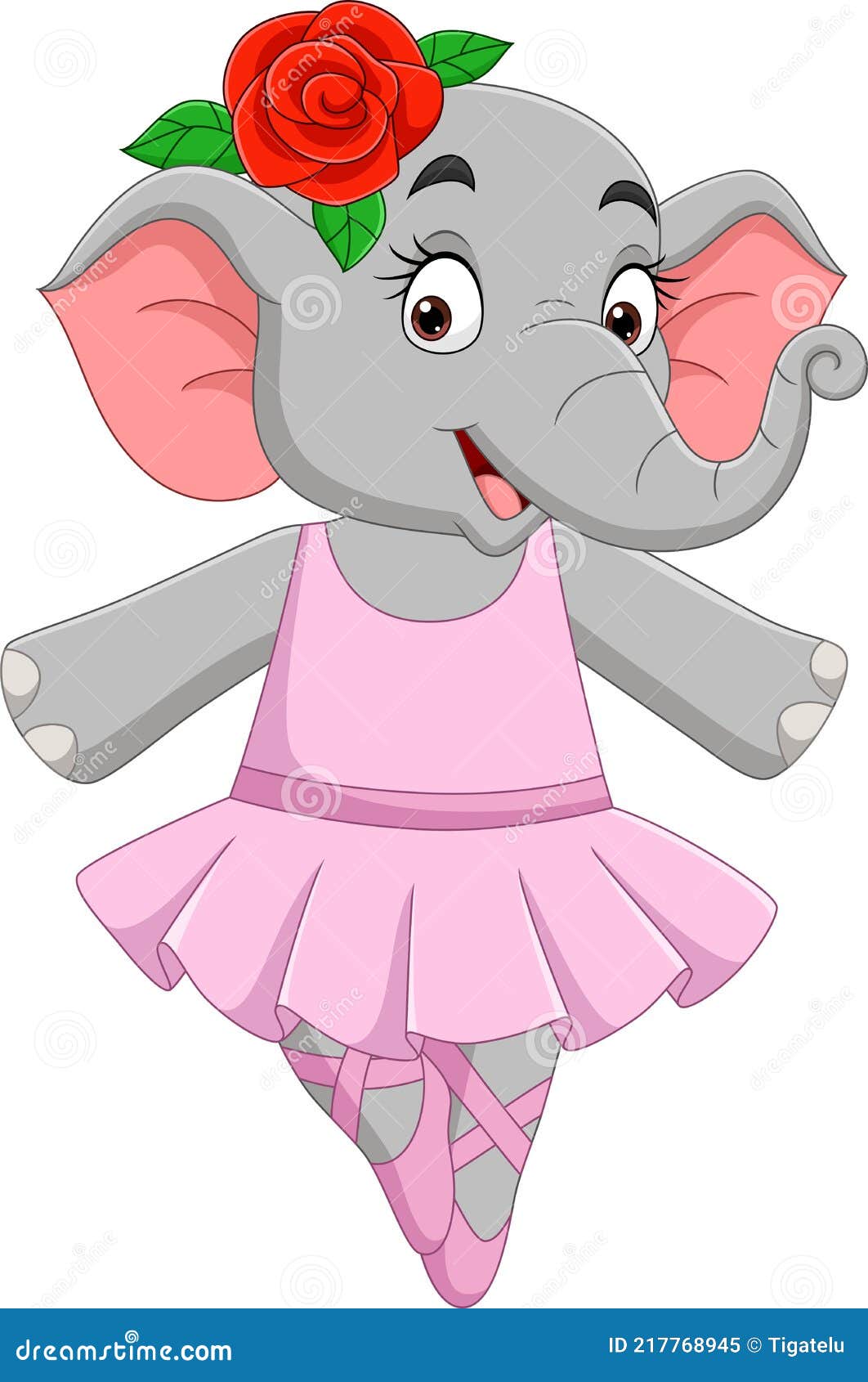 Cartoon Funny Elephant Ballerina in a Tutu Stock Vector - Illustration ...