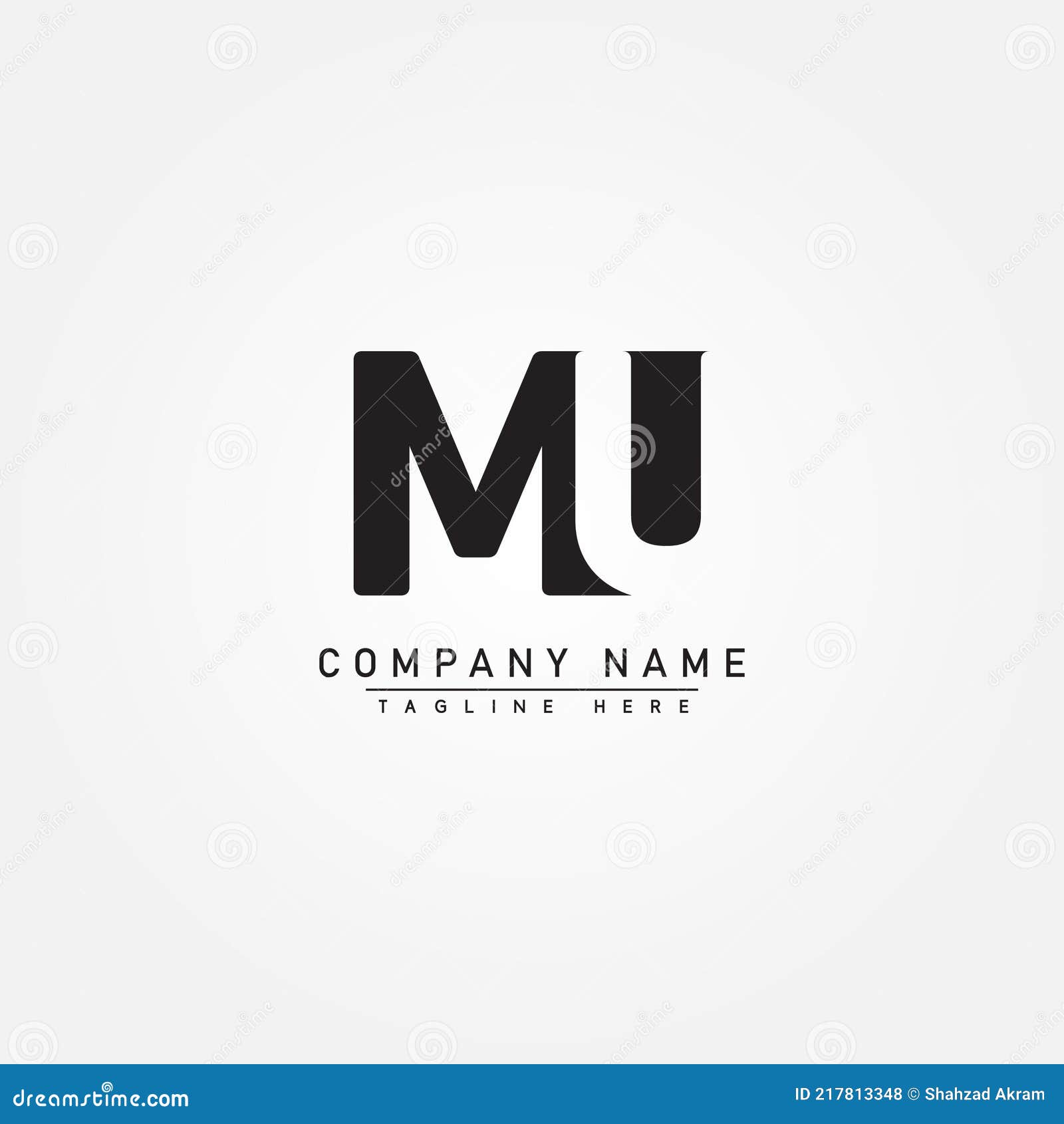 Split Logo Monogram Logo Modern Minimalist Business 