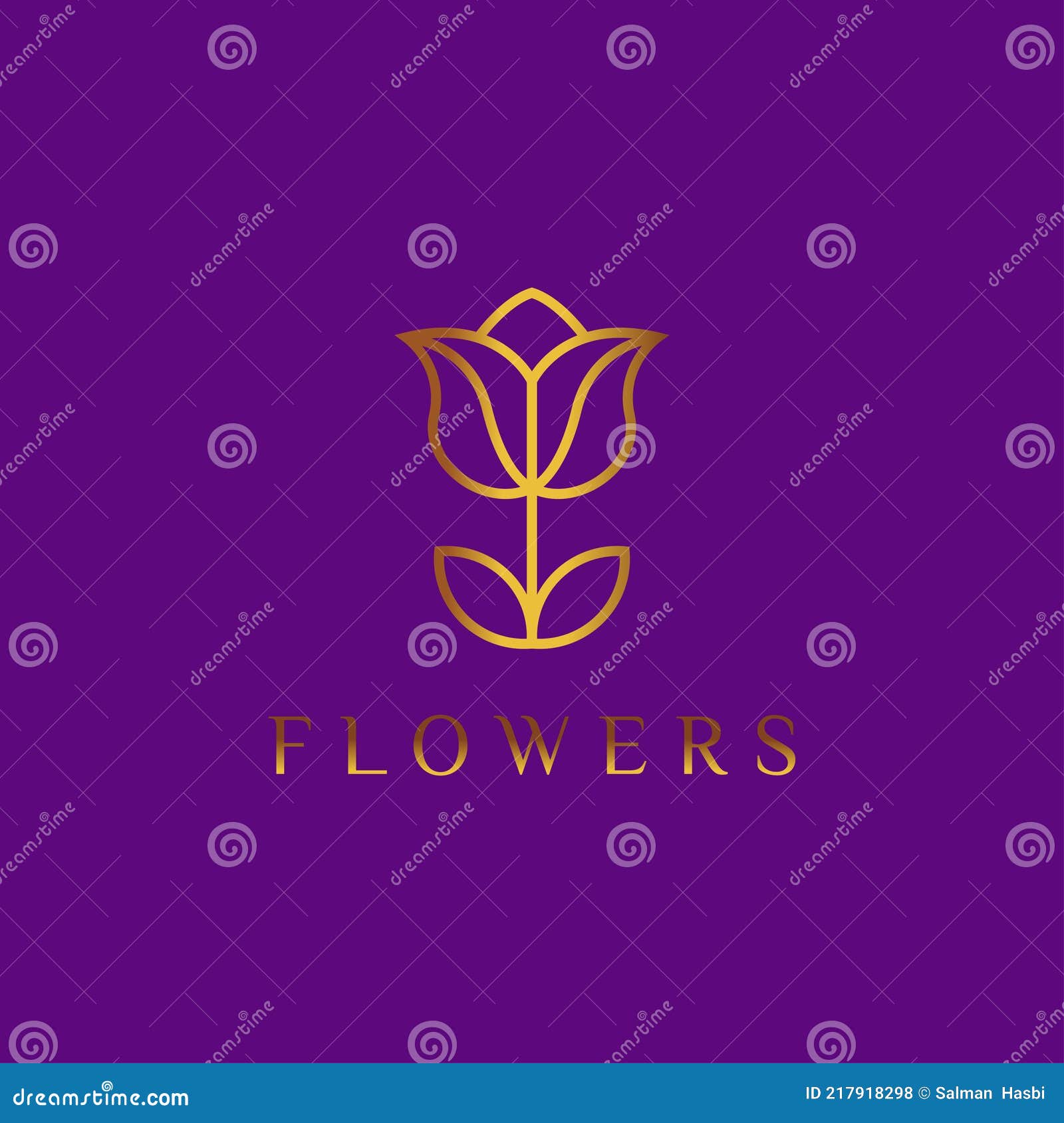 Template Beautiful Flower Logo Design. Stock Vector Illustration of