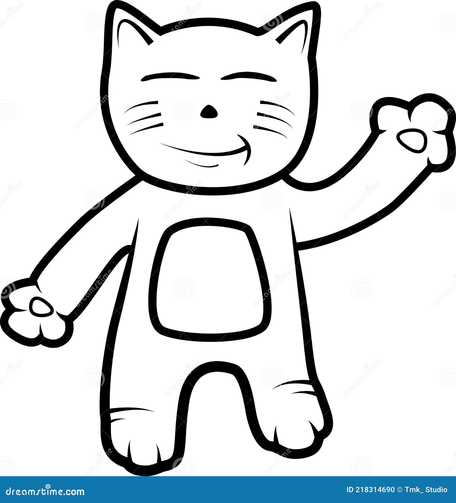 Vector of Cat No Color and only Line. Stock Vector - Illustration of ...