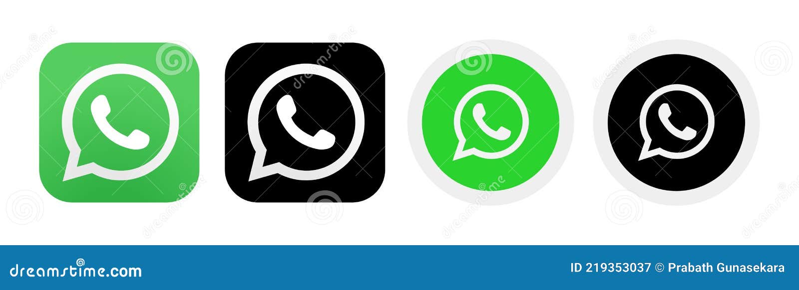 Collection of Green and Black Whatsapp Logo. Stock Vector - Illustration of  application, logo: 219353037