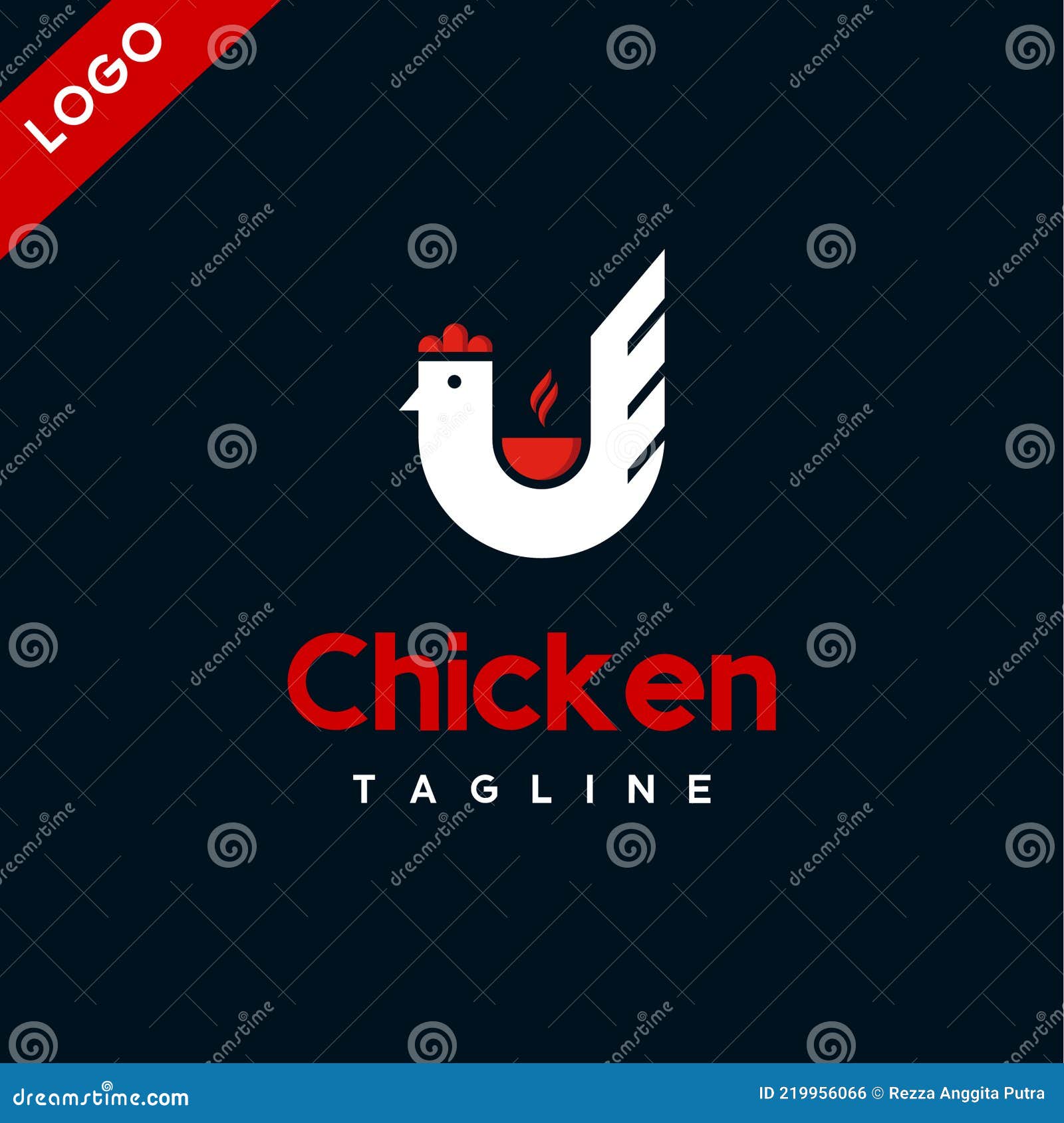 Chicken Logo Rooster Themed Restaurants Stock Illustration