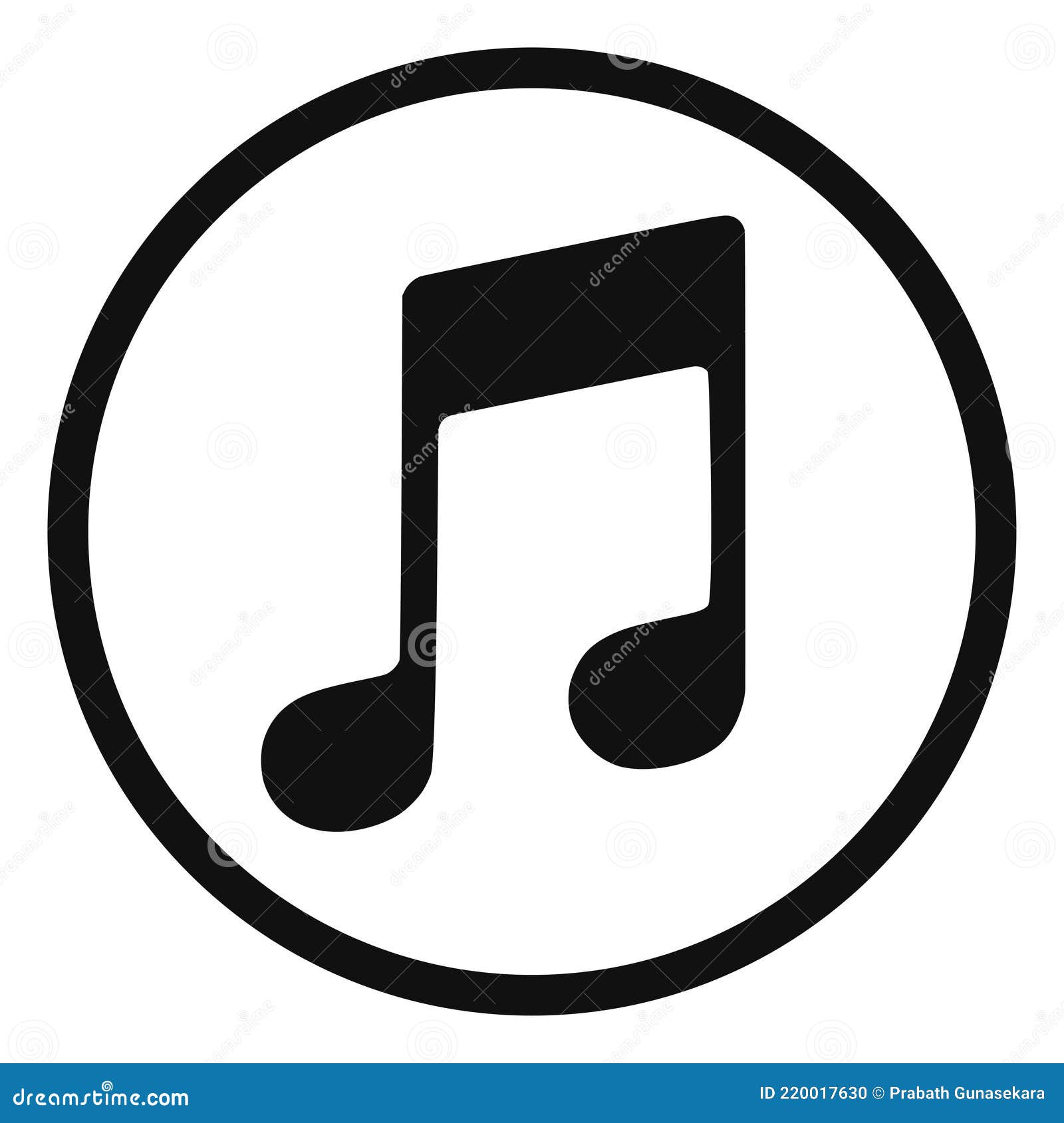 Black and White Music Icon Vector Isolated on White Background Stock