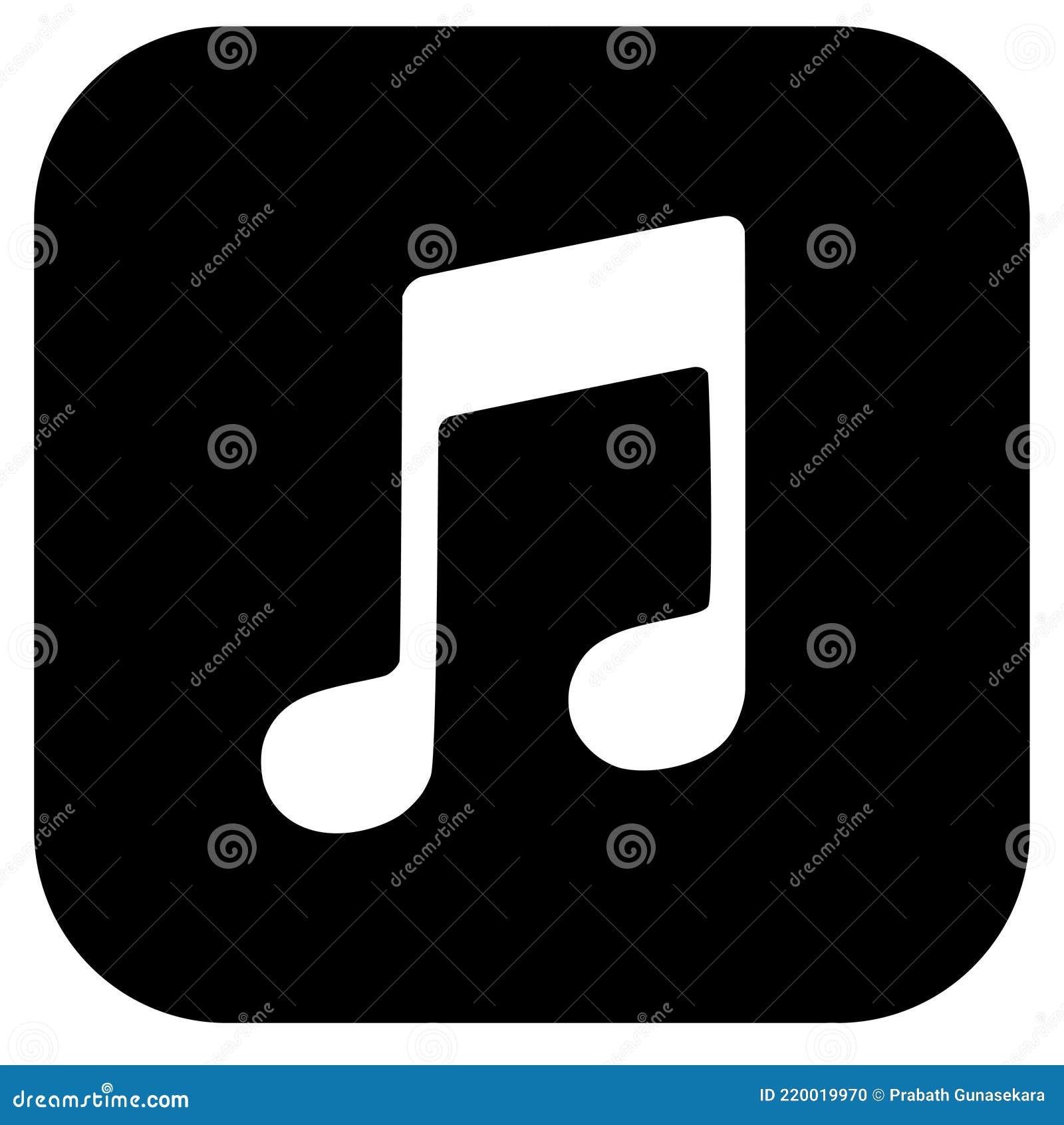 black and white music icon   on white background