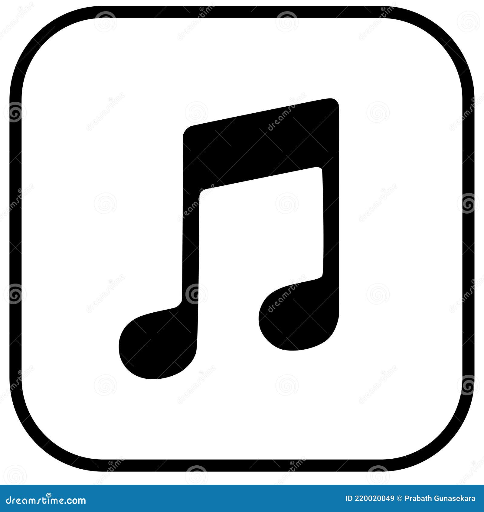 black and white music icon   on white background