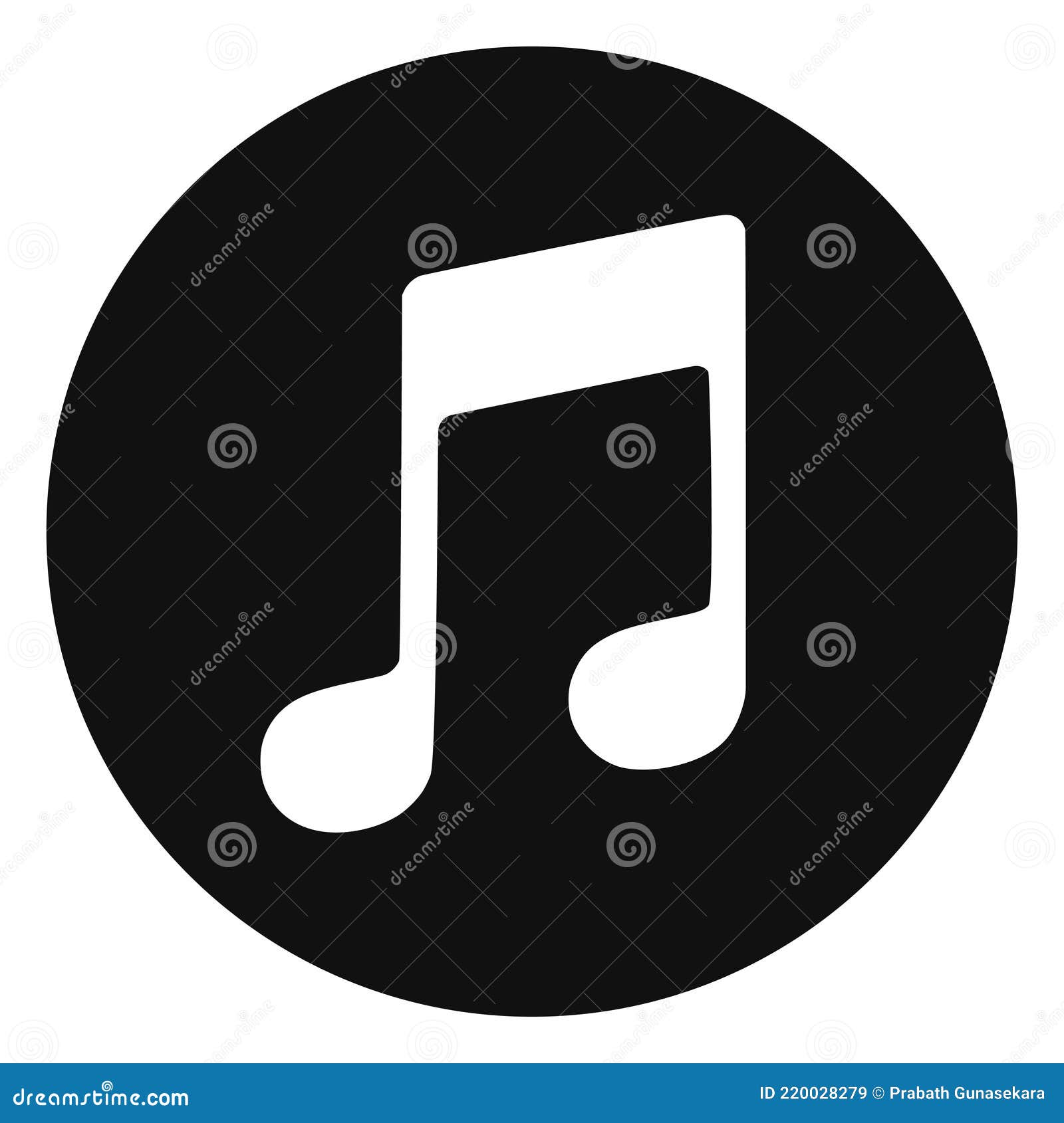 black and white music icon   on white background