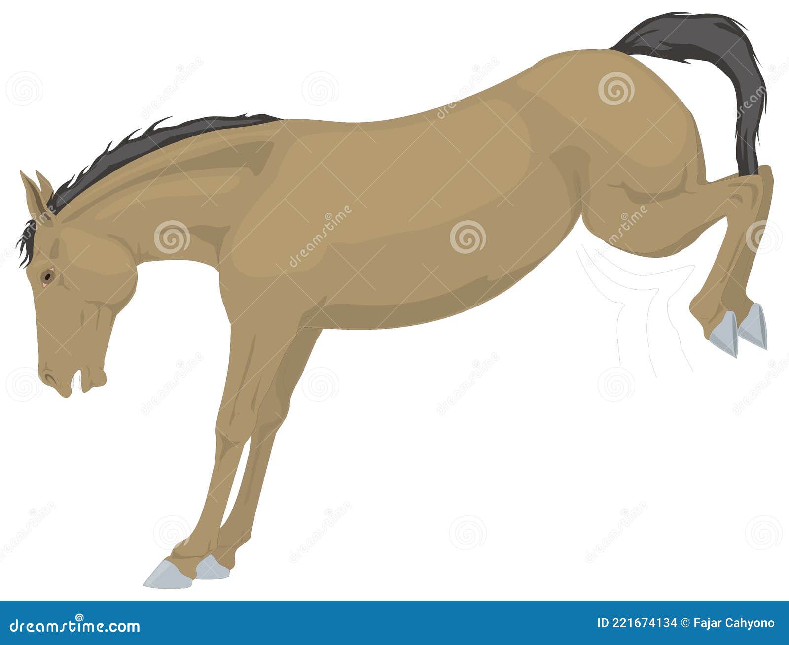 Angry Horse Kick Animal Vector Illustration Transparent Background