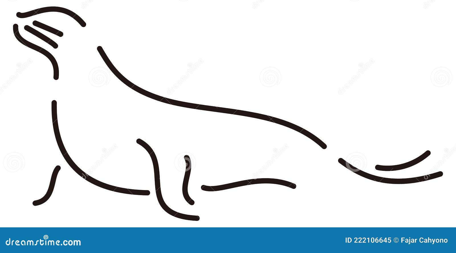 Seal Line Art Animal Vector Illustration Transparent Background Stock