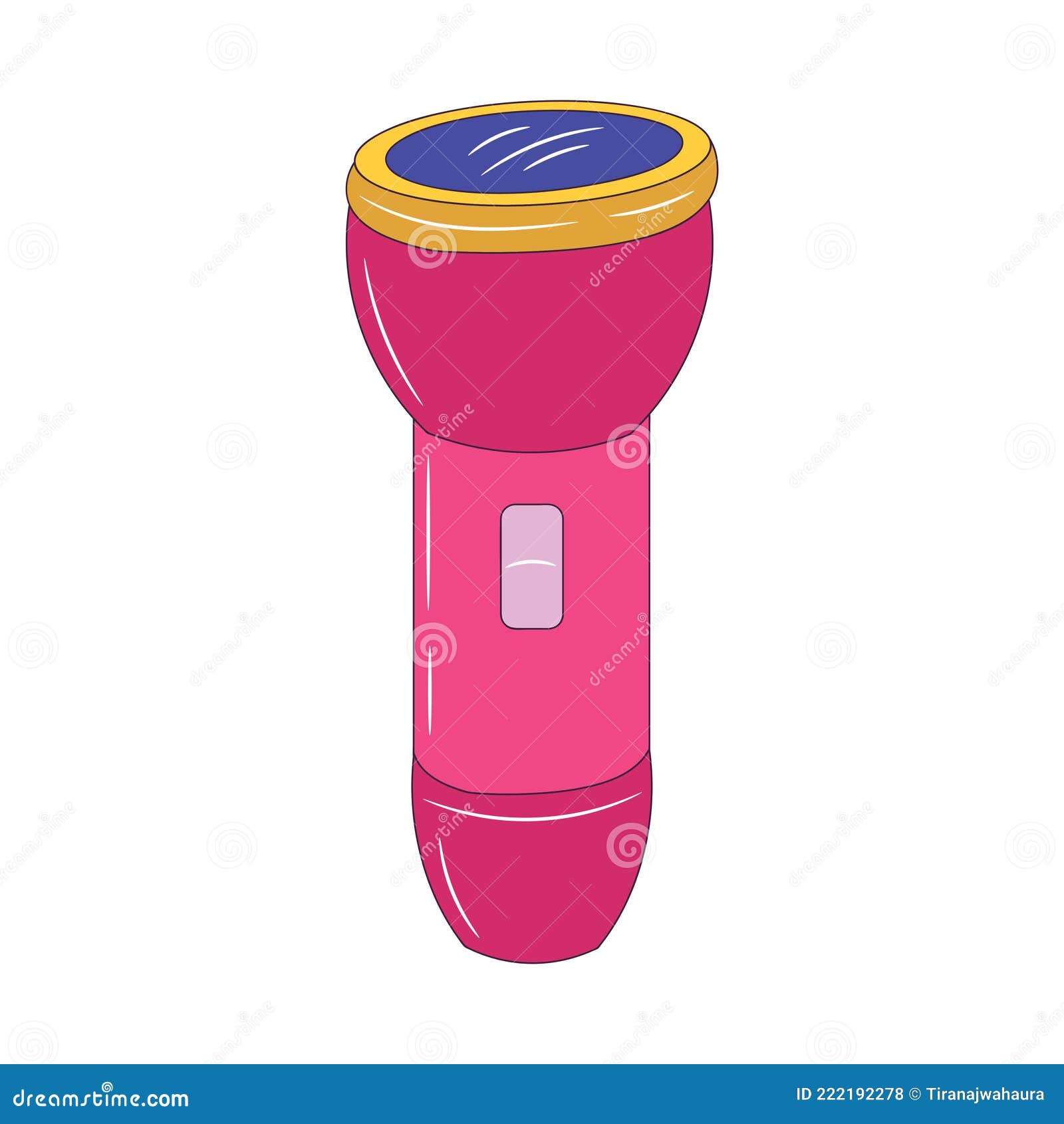 Flashlights Torch with Colored Hand Drawn Vector Illustration Stock