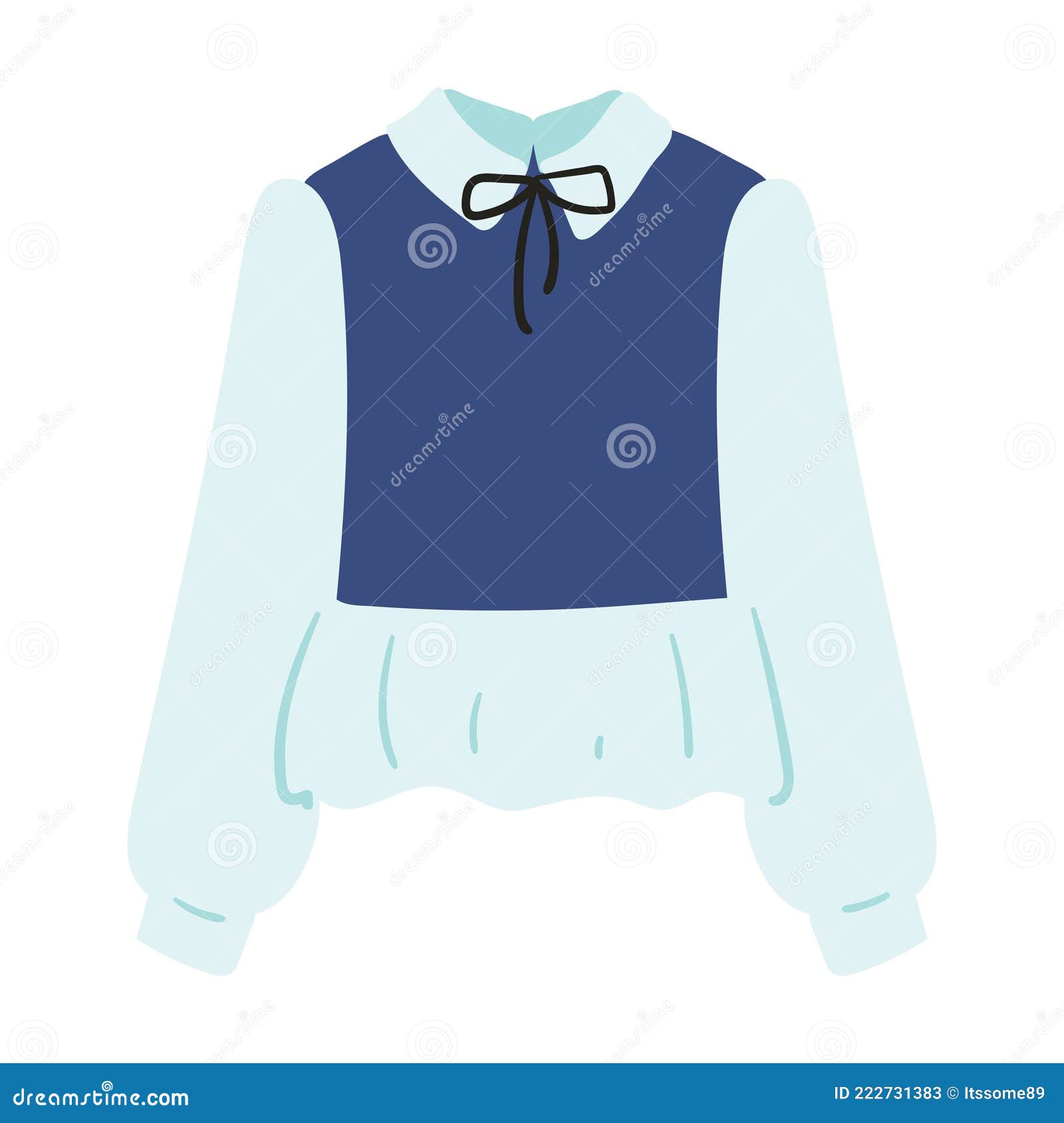 Cute Cartoon of Blue Blouse for Woman Stock Vector - Illustration of ...