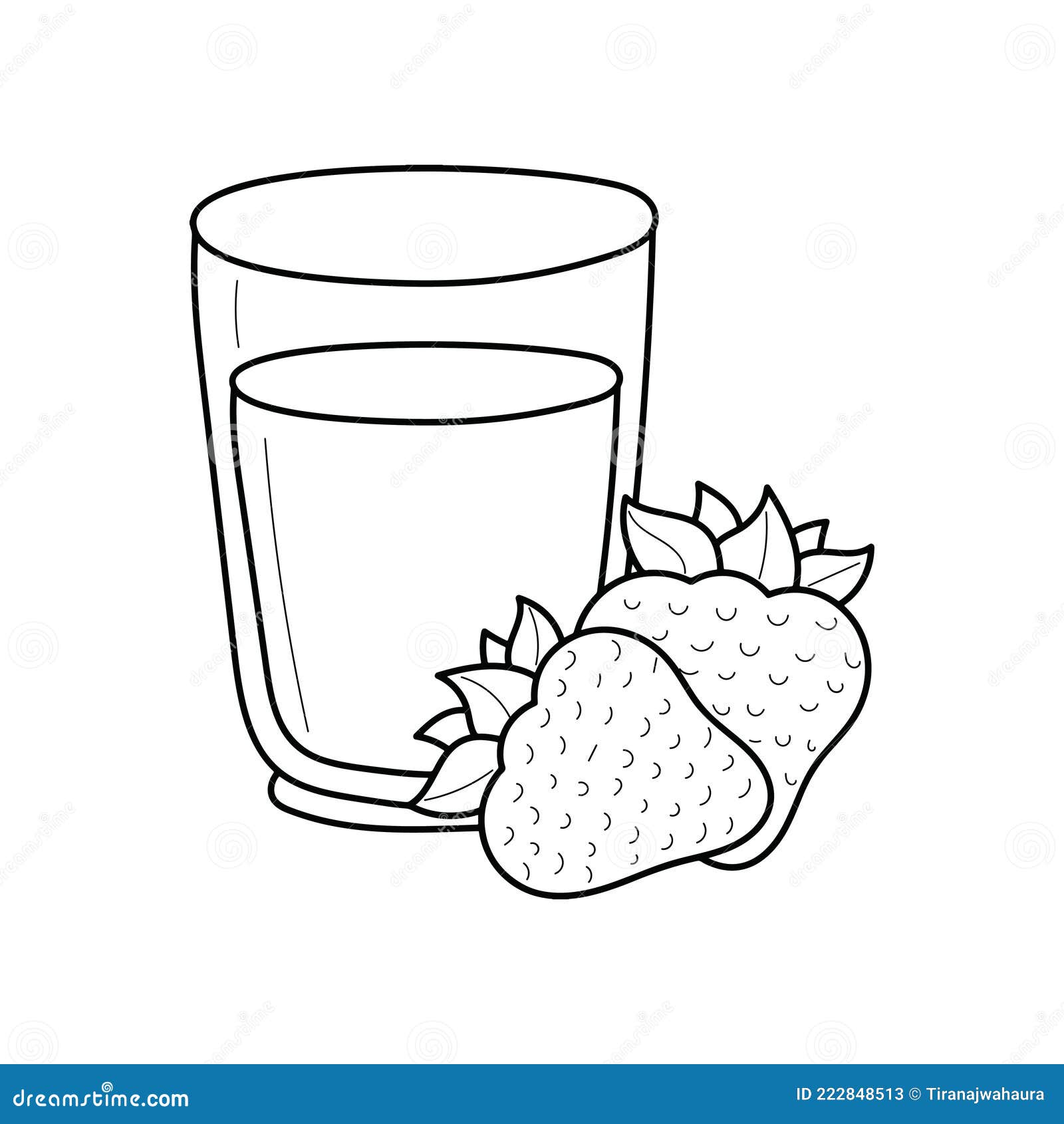Strawberry Juice Doodle Fresh Juicy Vector Illustration Stock Vector ...