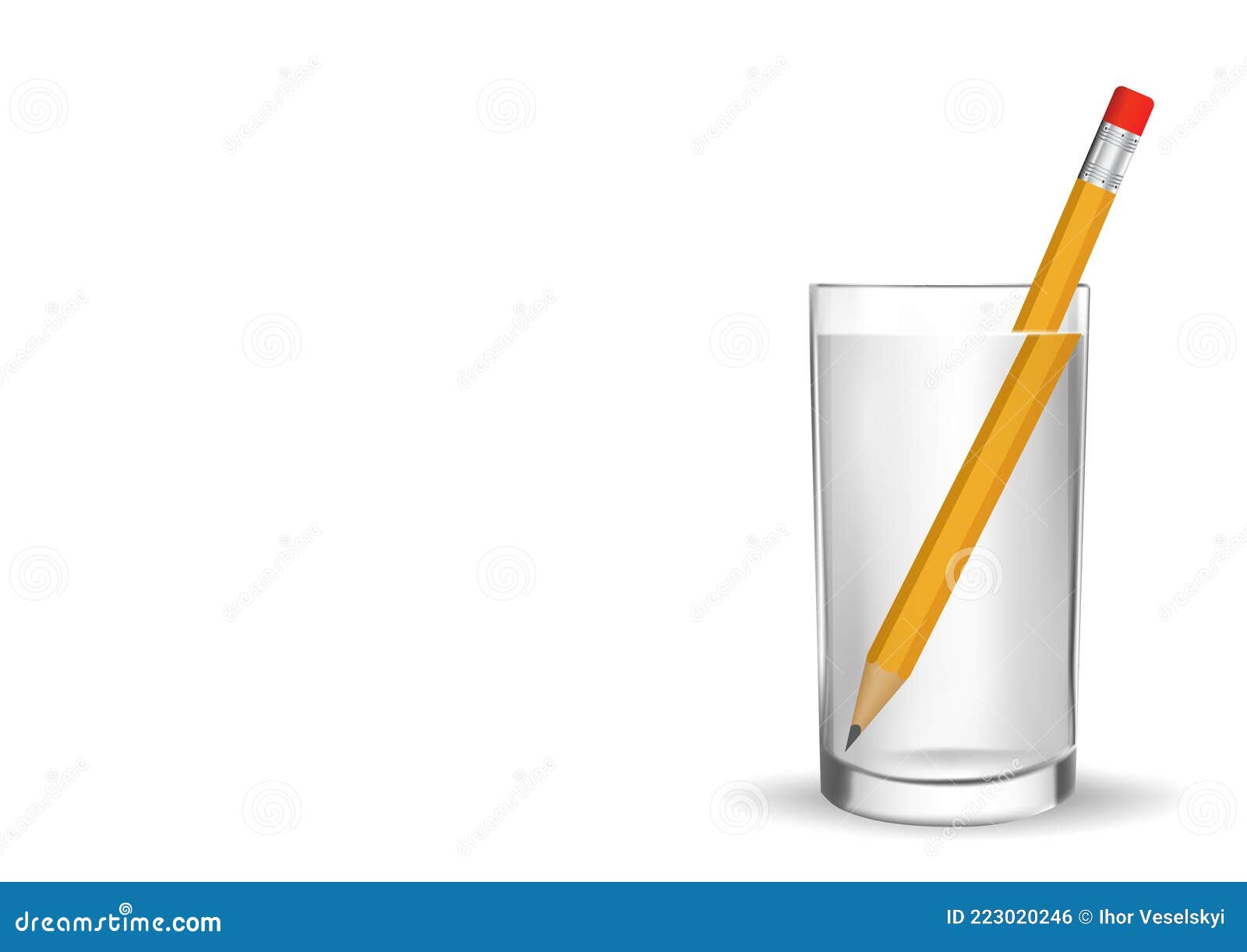 Pencil in a Glass of Water Vector Stock Vector Illustration of glass