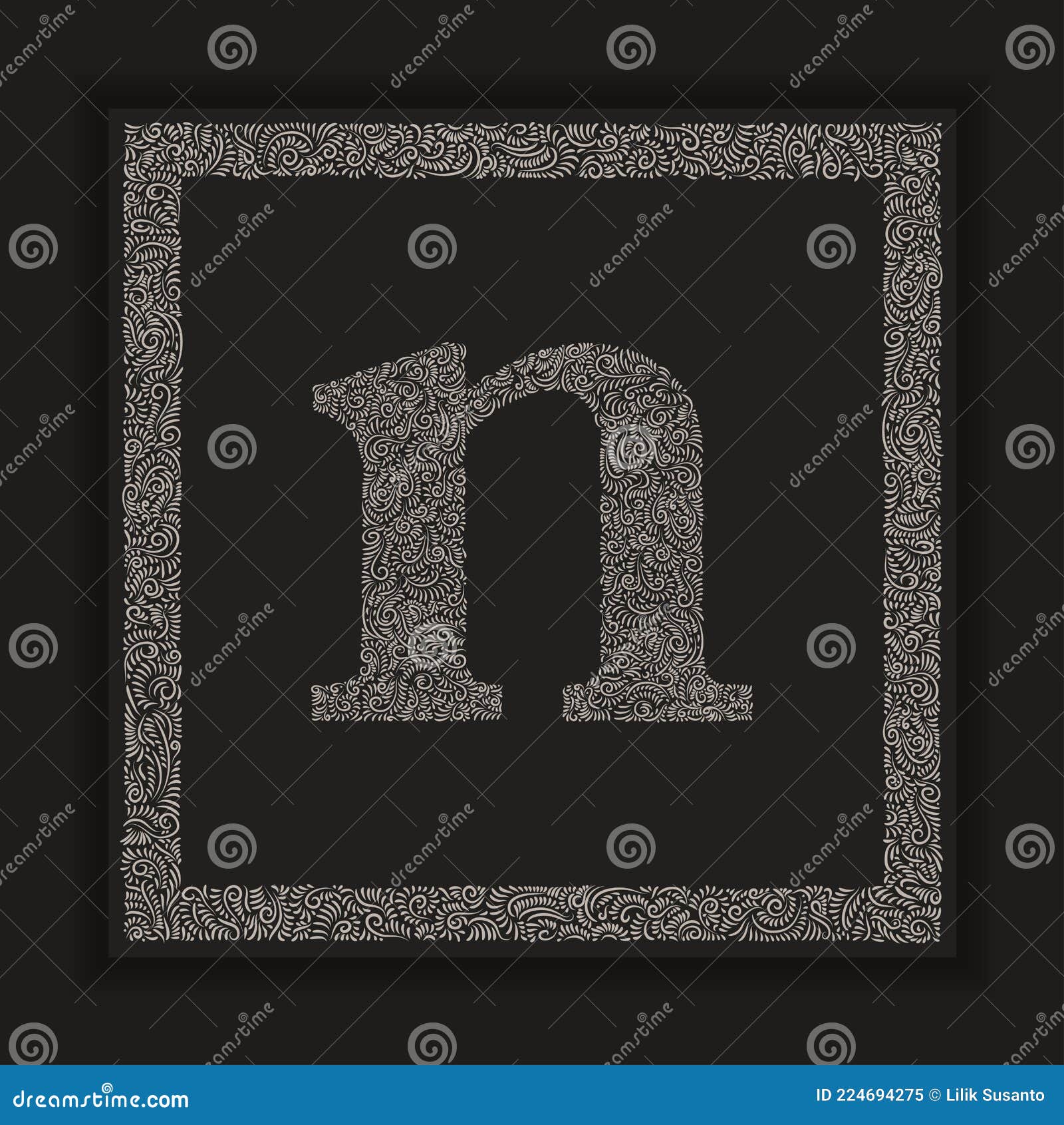 Decorative Letter N Monogram Logo Alphabet Vector Stock Vector Illustration of decoration