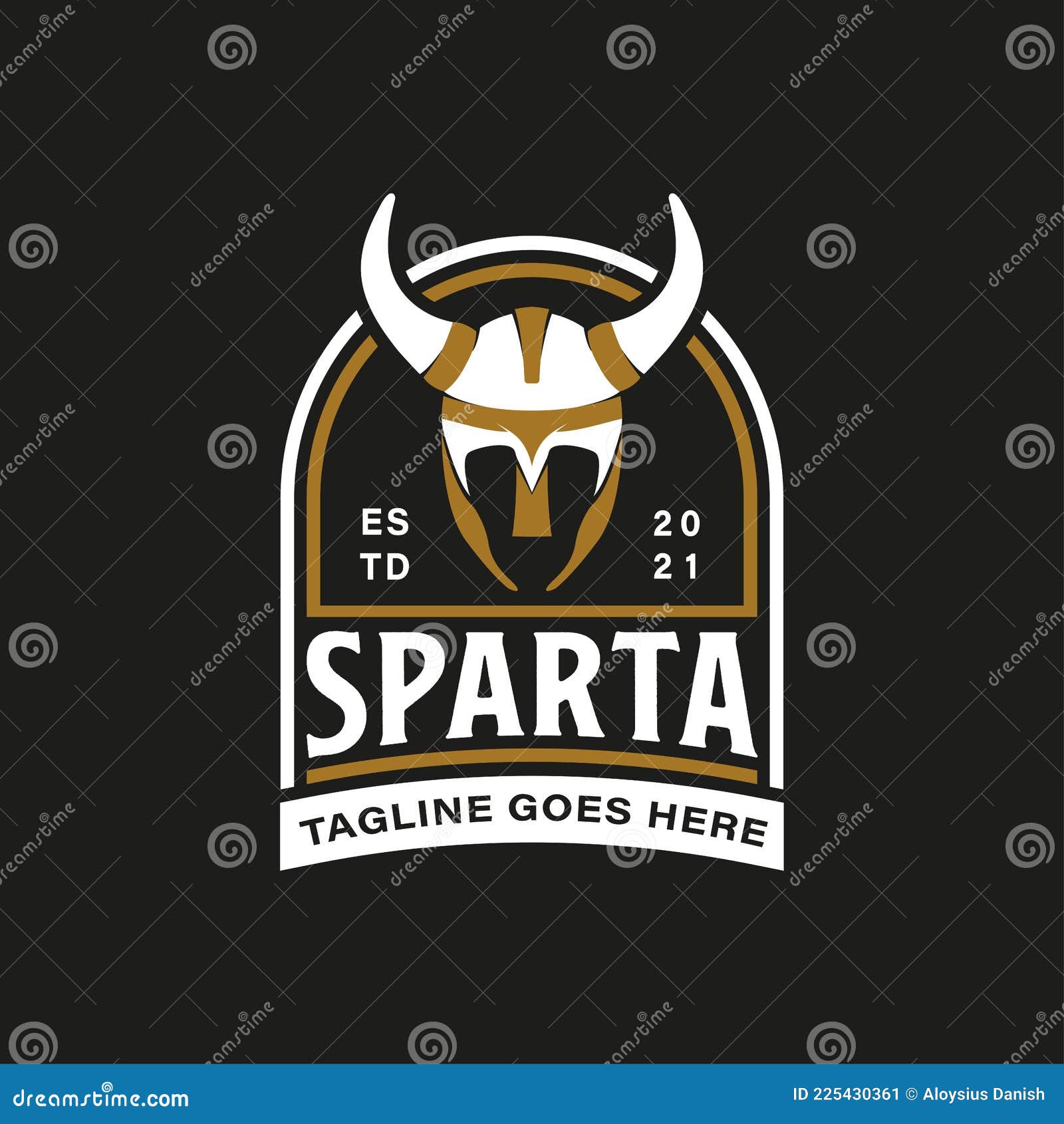 Vintage Spartan Sparta Logo, Spartan Helmet Logo Design By