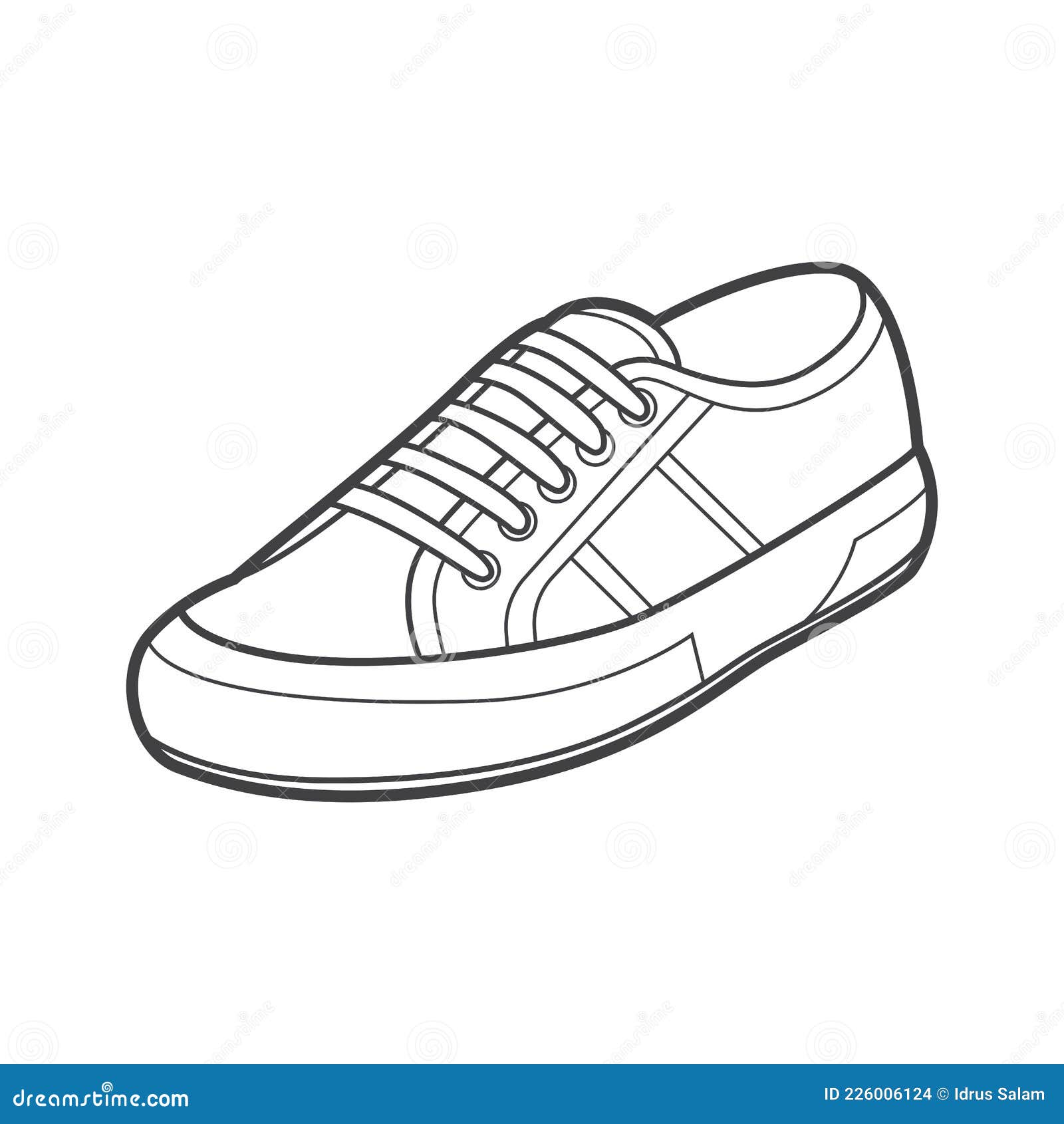 Shoes Sneaker Outline Drawing Vector, Sneakers Drawn in a Sketch Style ...