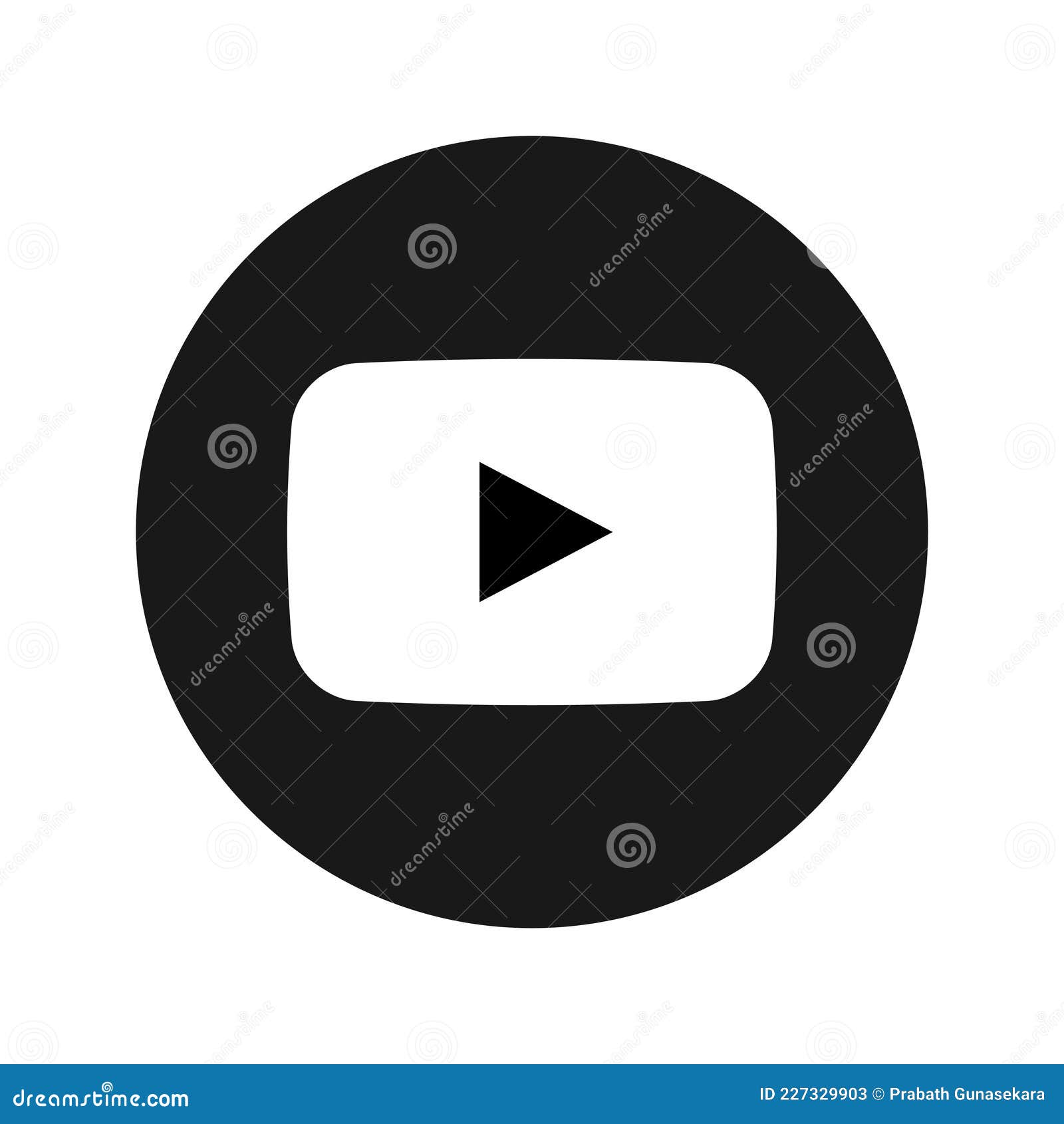 Black And White Youtube Logo Icon Editorial Stock Photo - Illustration Of  Additional, Download: 227329903