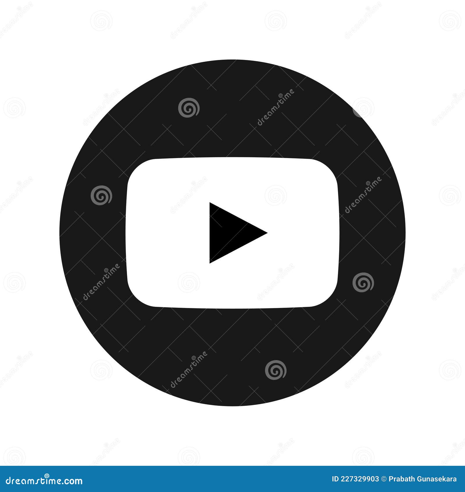 Black and White Youtube Logo Icon Editorial Stock Photo - Illustration of  additional, download: 227329903