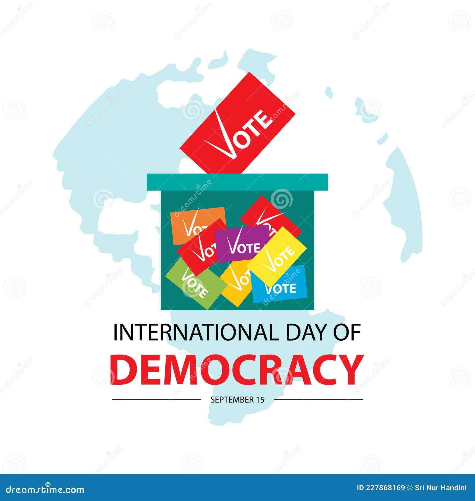 Poster for International Day of Democracy. Stock Vector Illustration