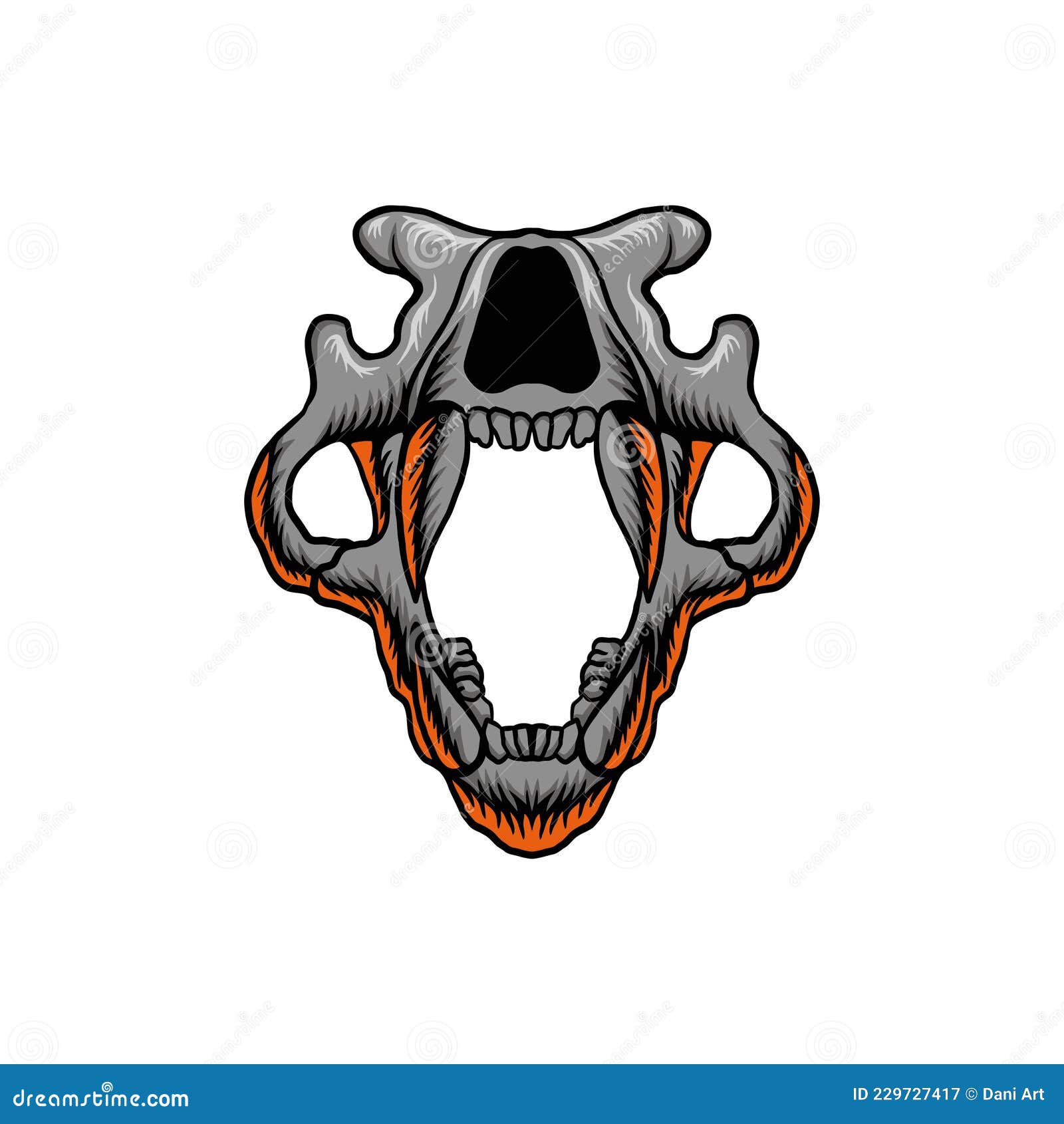 Vector skull head. Print design. Vector illustration Stock Vector