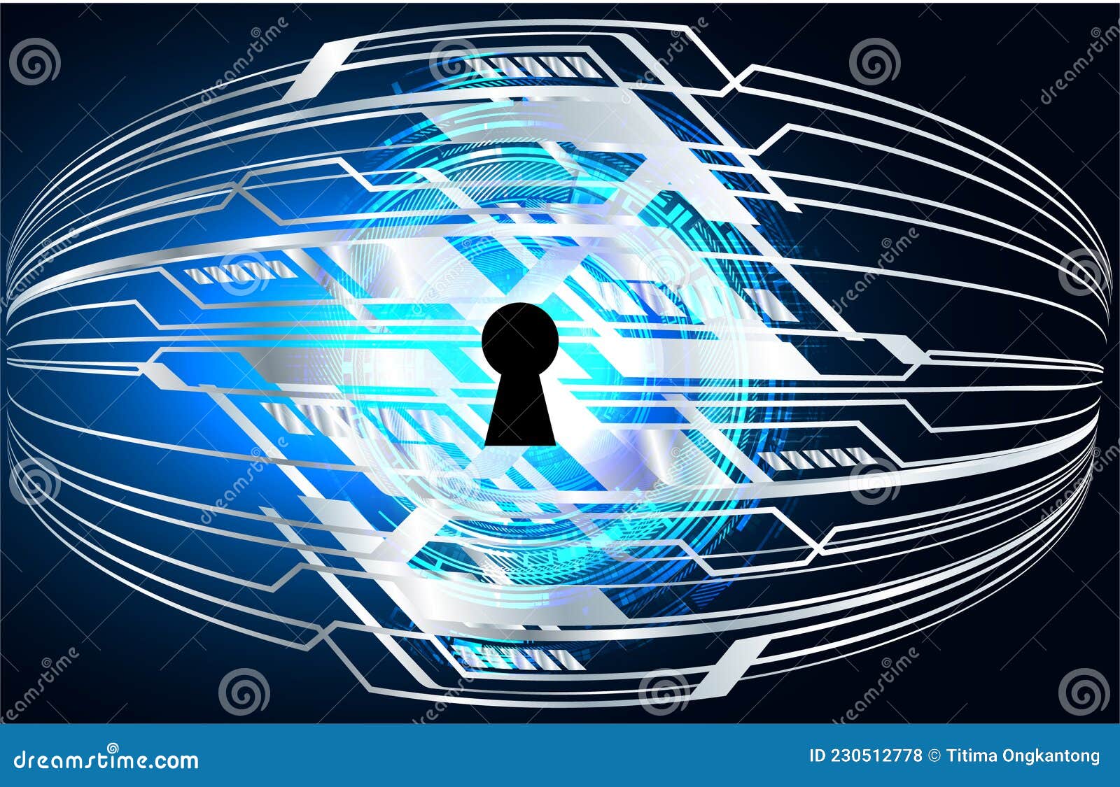 Closed Padlock on Digital Background, Cyber Security Safety Concept