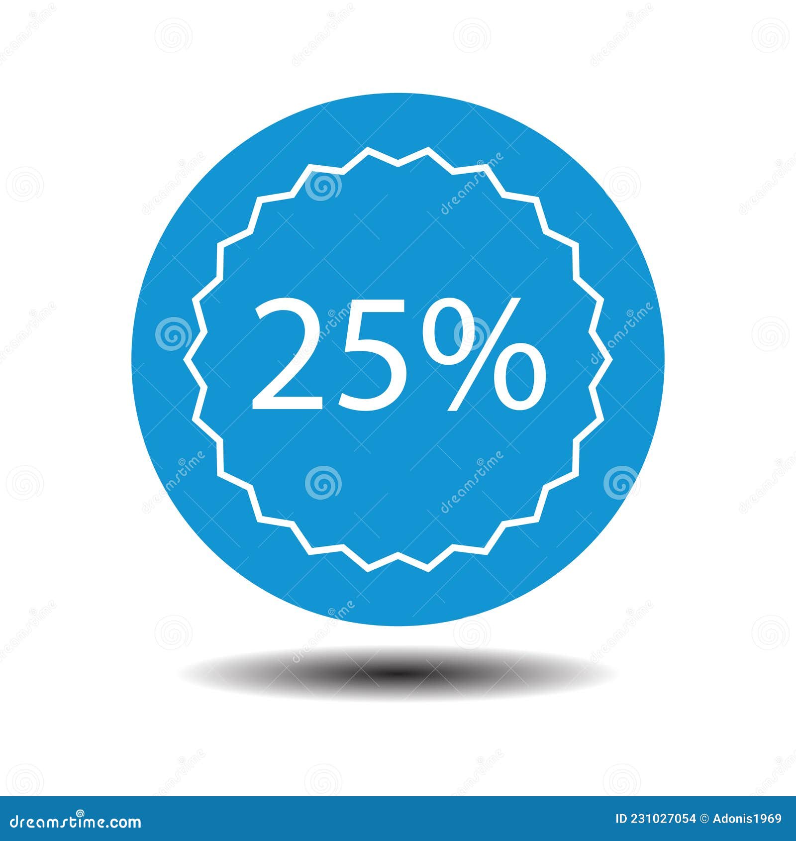 Percent 25 on Blue Button on White Stock Illustration - Illustration of ...