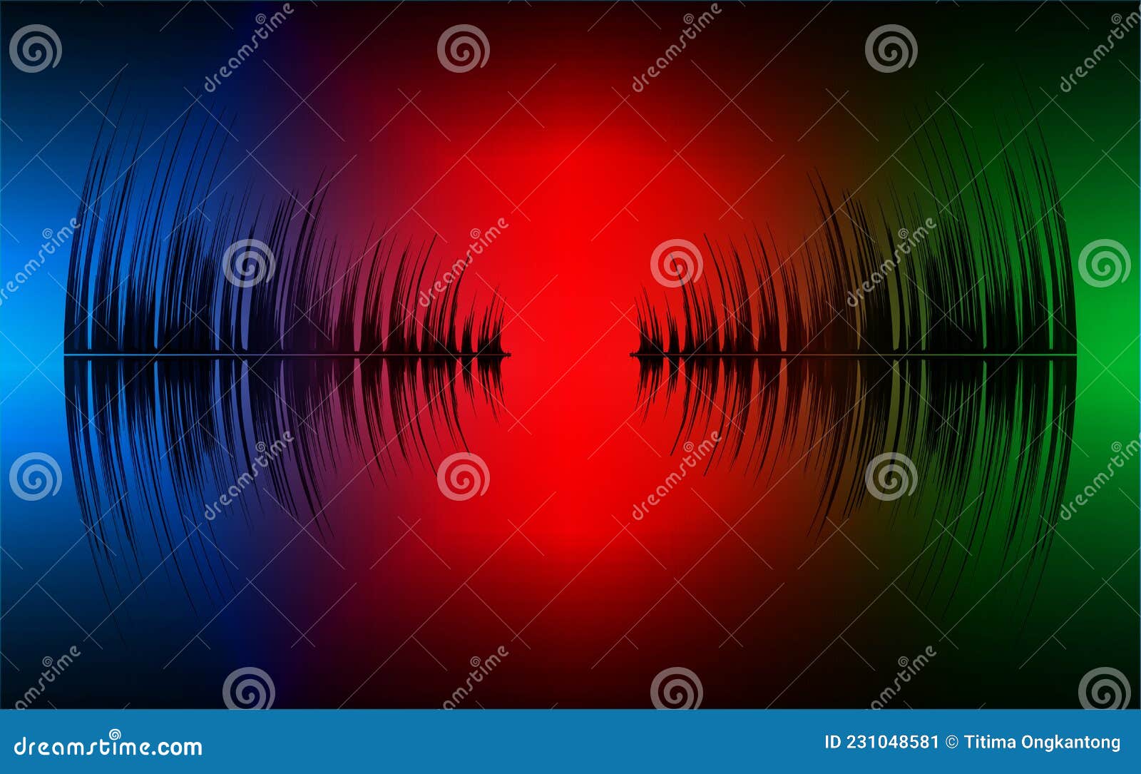 Sound Waves Oscillating Dark Light Music Radio Equalizer Voice Vector