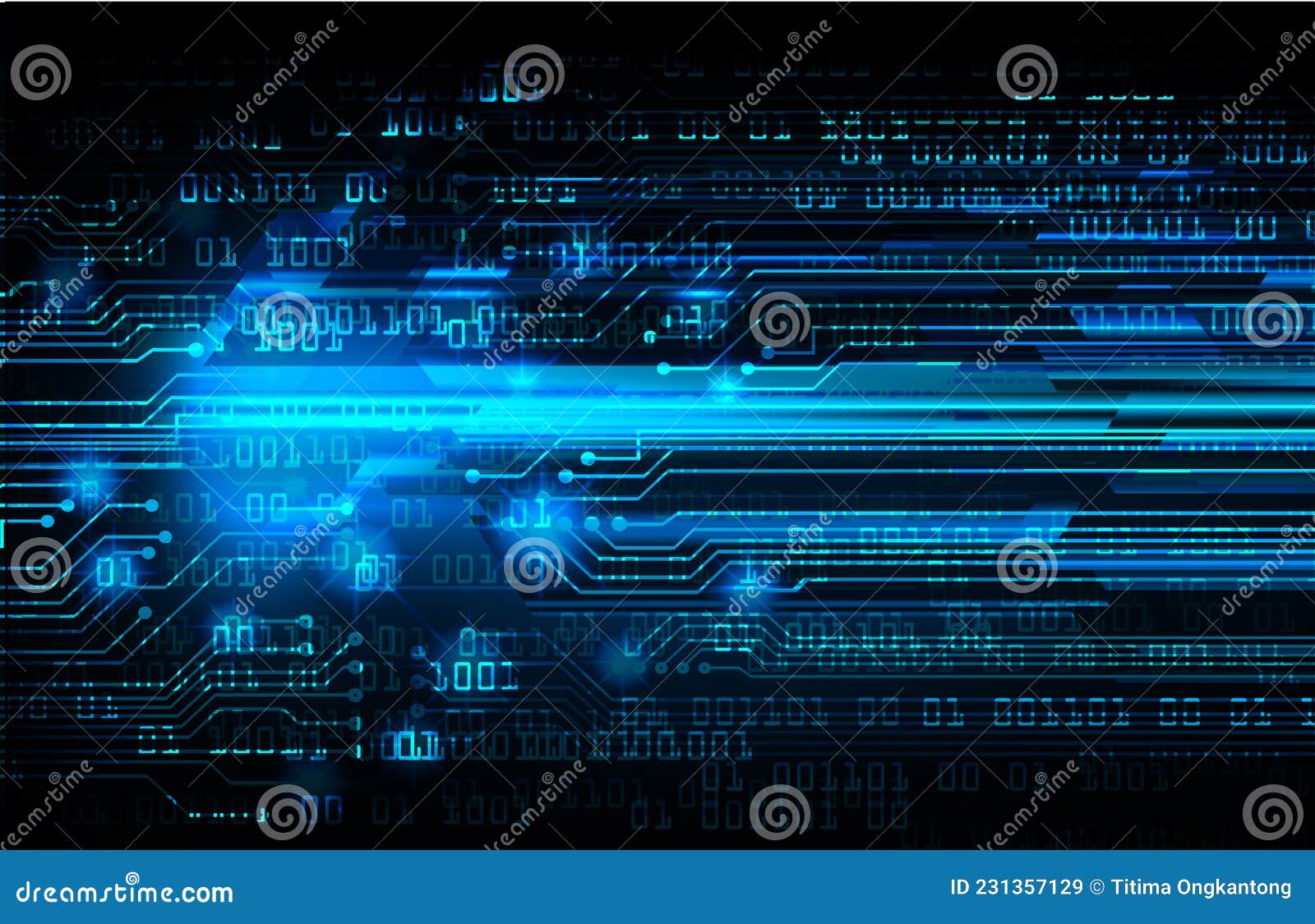 Cyber Circuit Future Technology Concept Background Stock Illustration ...