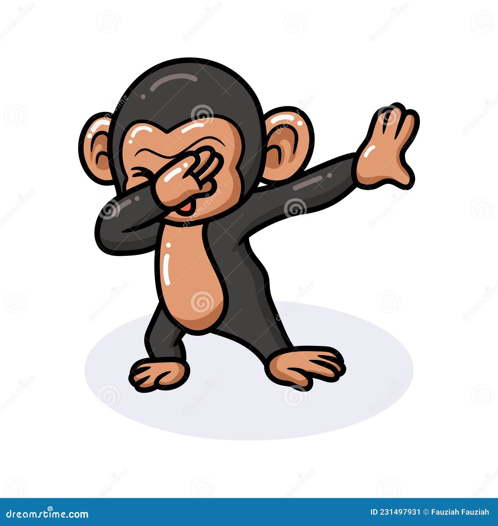 Cute Baby Chimpanzee Cartoon Dabbing Stock Vector - Illustration of funny,  baby: 231497931