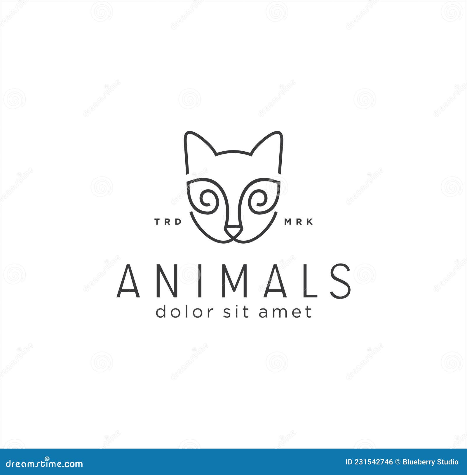 abstract cat vector icon illustration design template