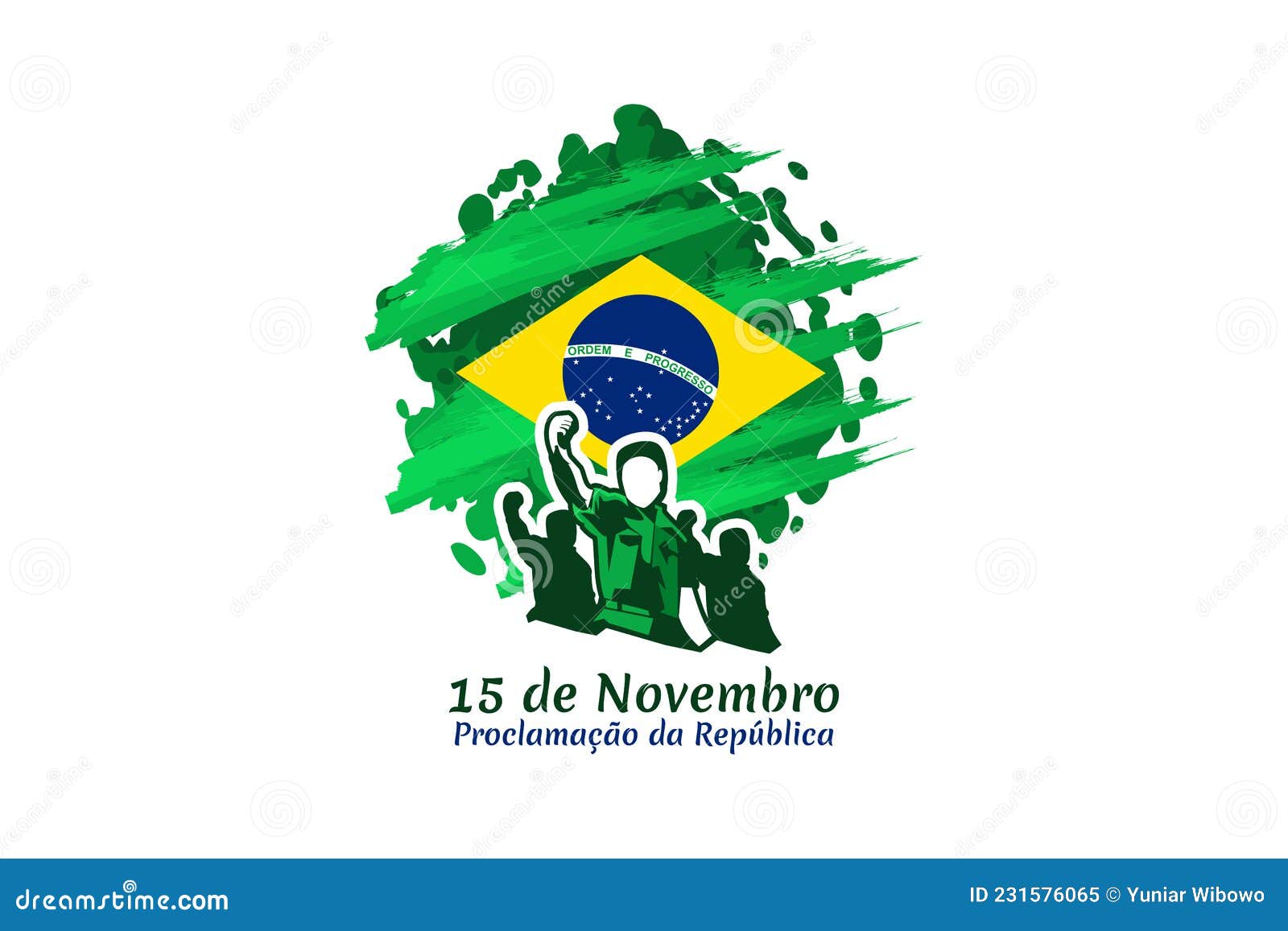 Brazil Greeting Text 15 De Novembro Proclamacao Da Republica Translate  November 15 Proclamation Day Of The Republic In Brasil Vector Illustration  Stock Illustration - Download Image Now - iStock