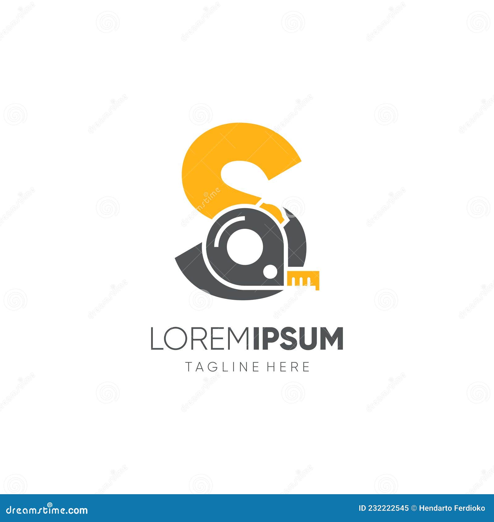 Letter S Roll Meter or Measuring Tape Logo Design Vector Graphic Icon