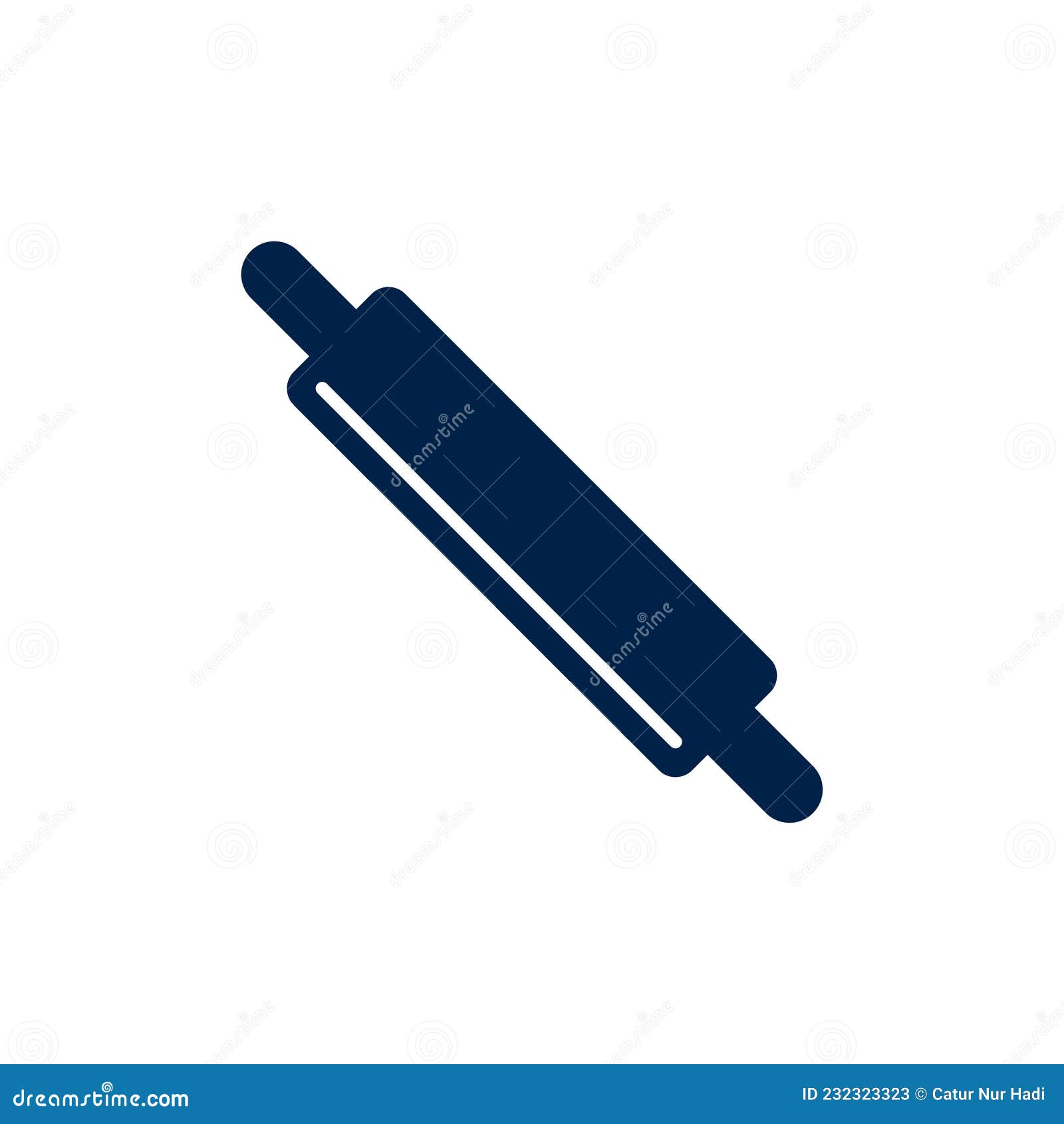 Rolling Pin Icon Logo Vector Design Illustration, Isolated on White Background. Stock Vector