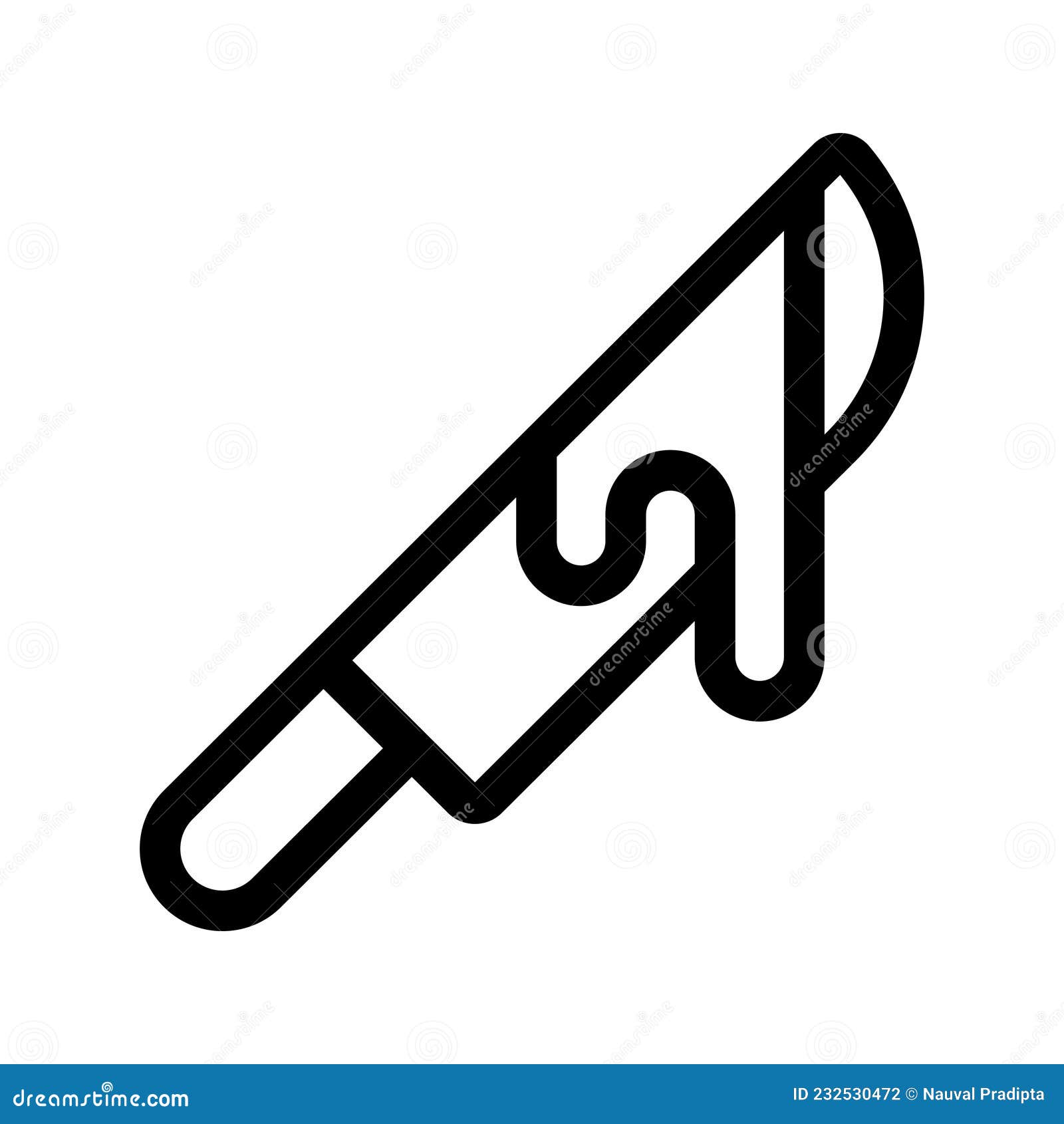 Bloody Knife Outline Style Icon. Halloween Themed Icon. Stock Vector