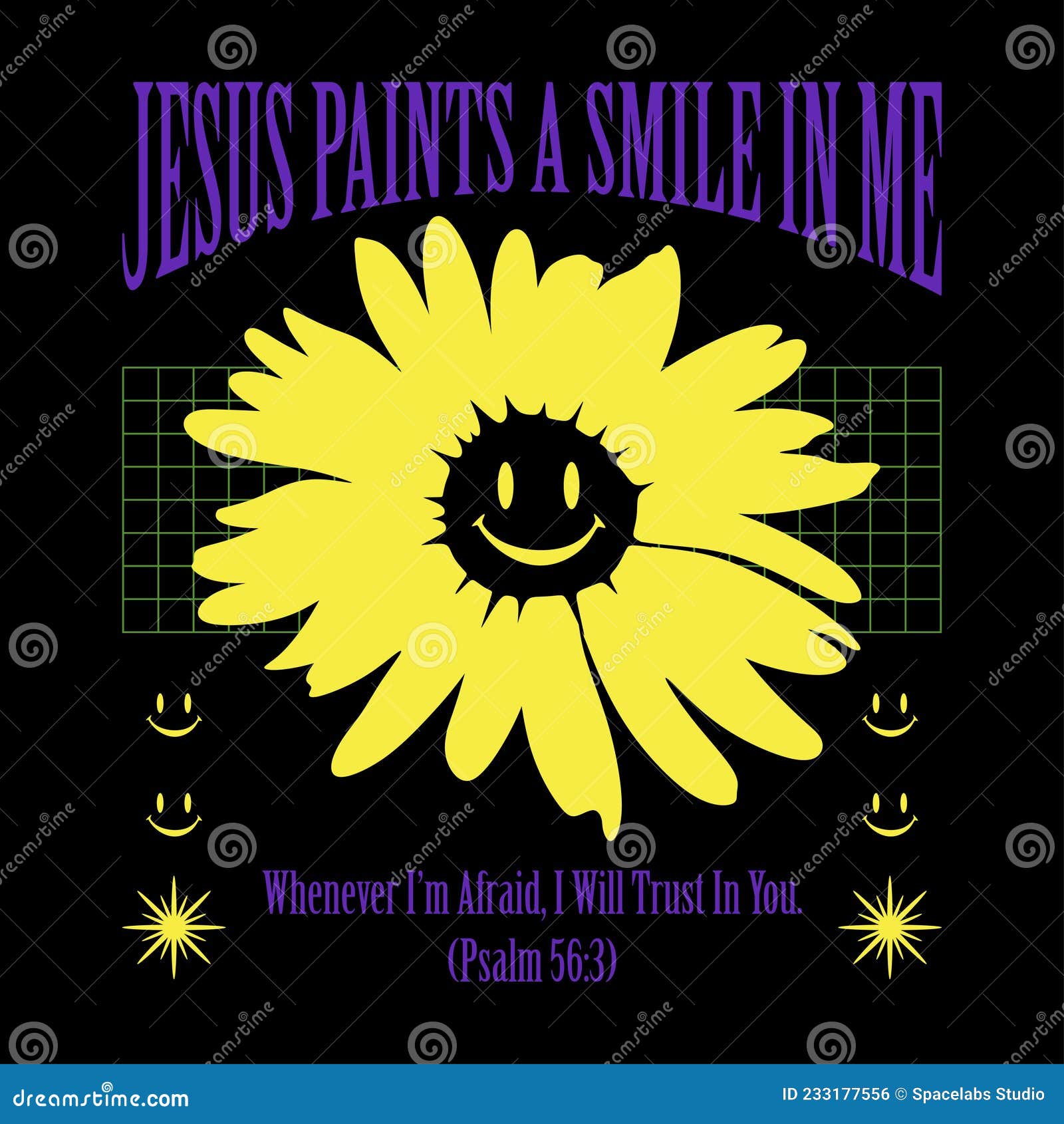 Jesus Christ Street Wear Design Jist Paint a Smile in Me Stock Vector