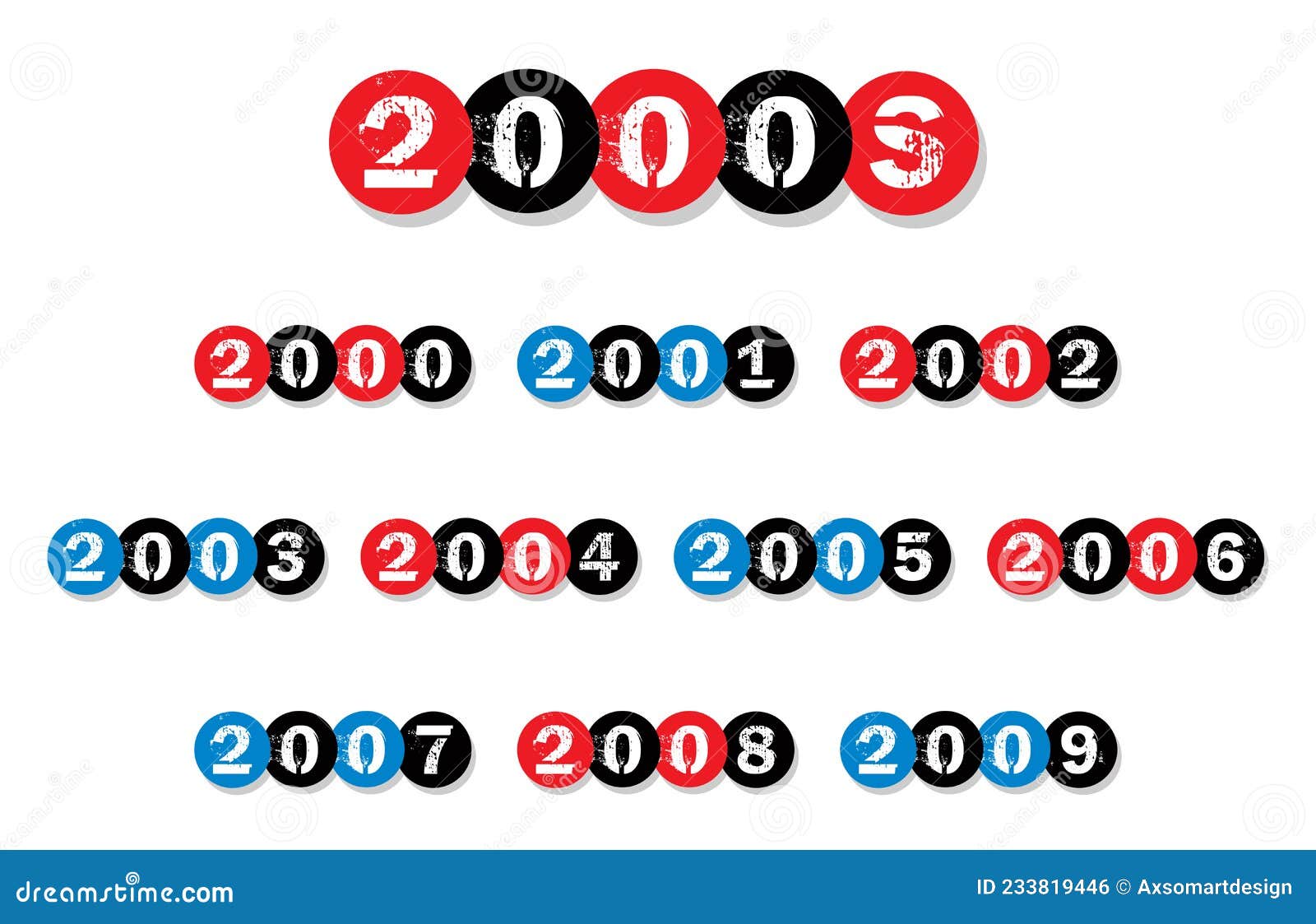 2000s year labels | timeline clipart and calendar headers | millennial graphics | reunion banners | aughts resource
