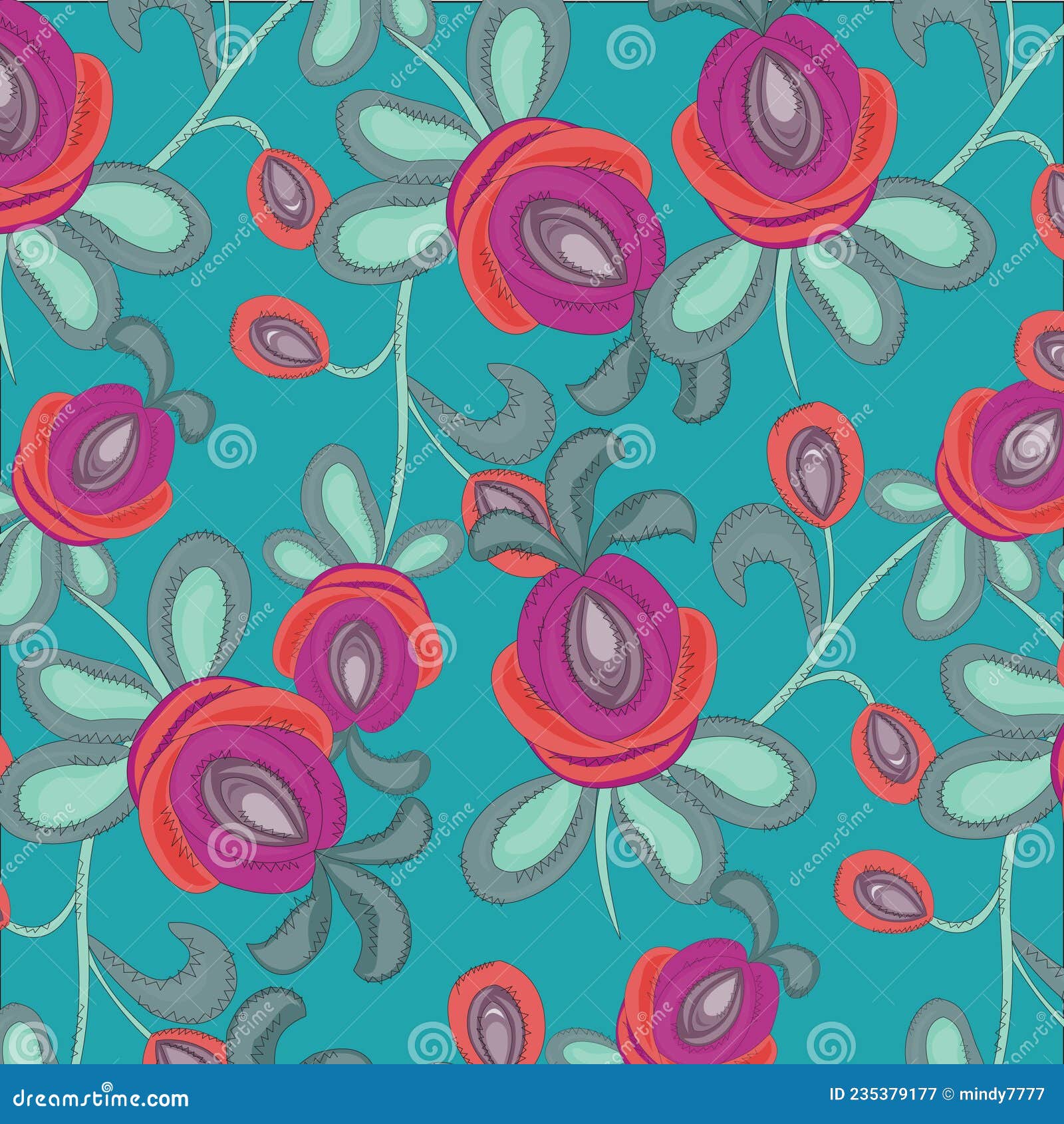 Floral Background for Textiles. Wall Art, Textiles Wrapping Paper Stock