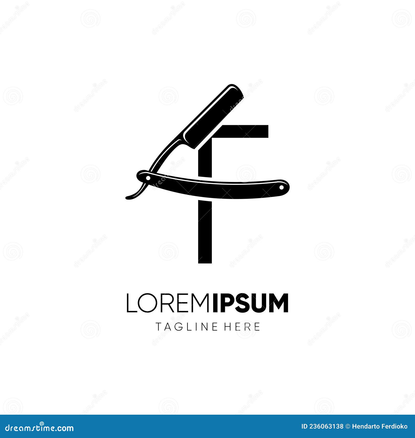 Letter A Straight Razor Logo Design Vector Icon Graphic CartoonDealer