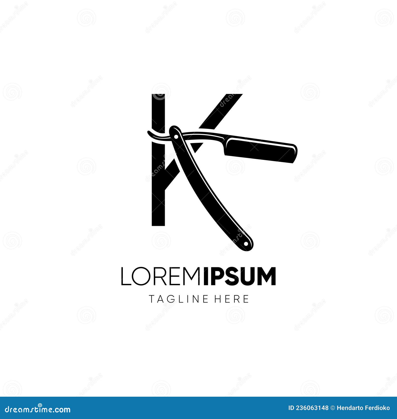 Letter A Straight Razor Logo Design Vector Icon Graphic CartoonDealer