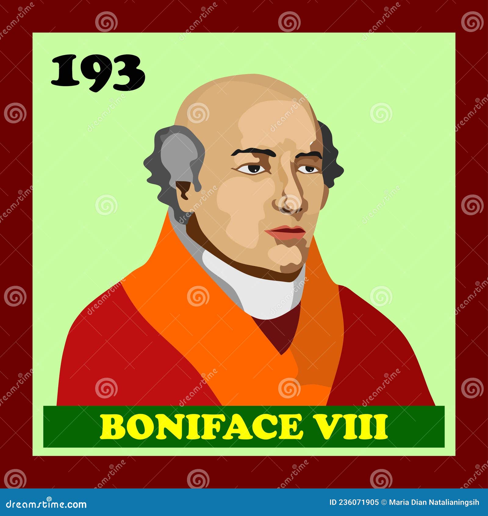 193rd Catholic Church Pope Boniface VIII Stock Vector Illustration of