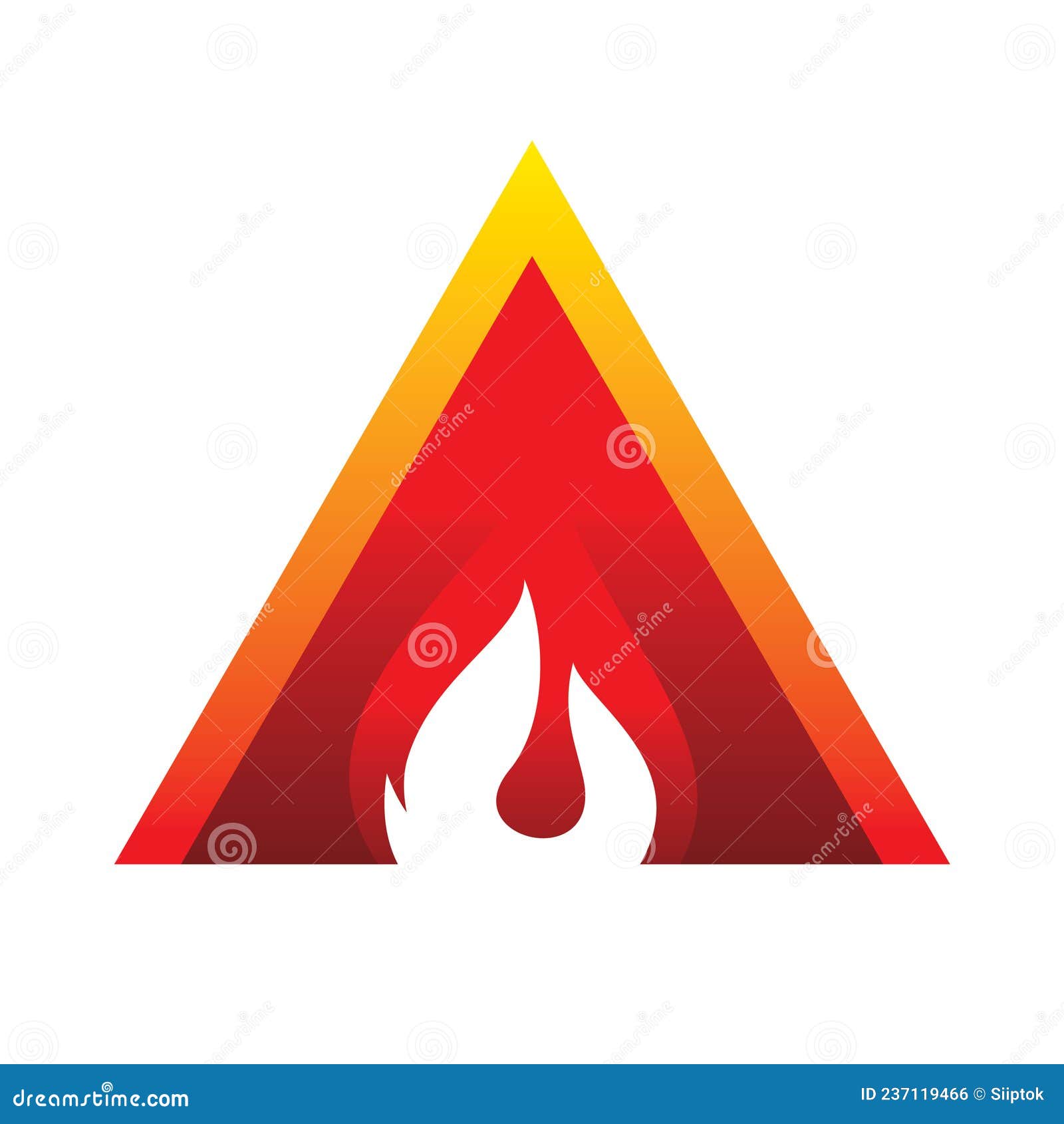 Red Triangle Fire Flame Logo Design Stock Vector Illustration of