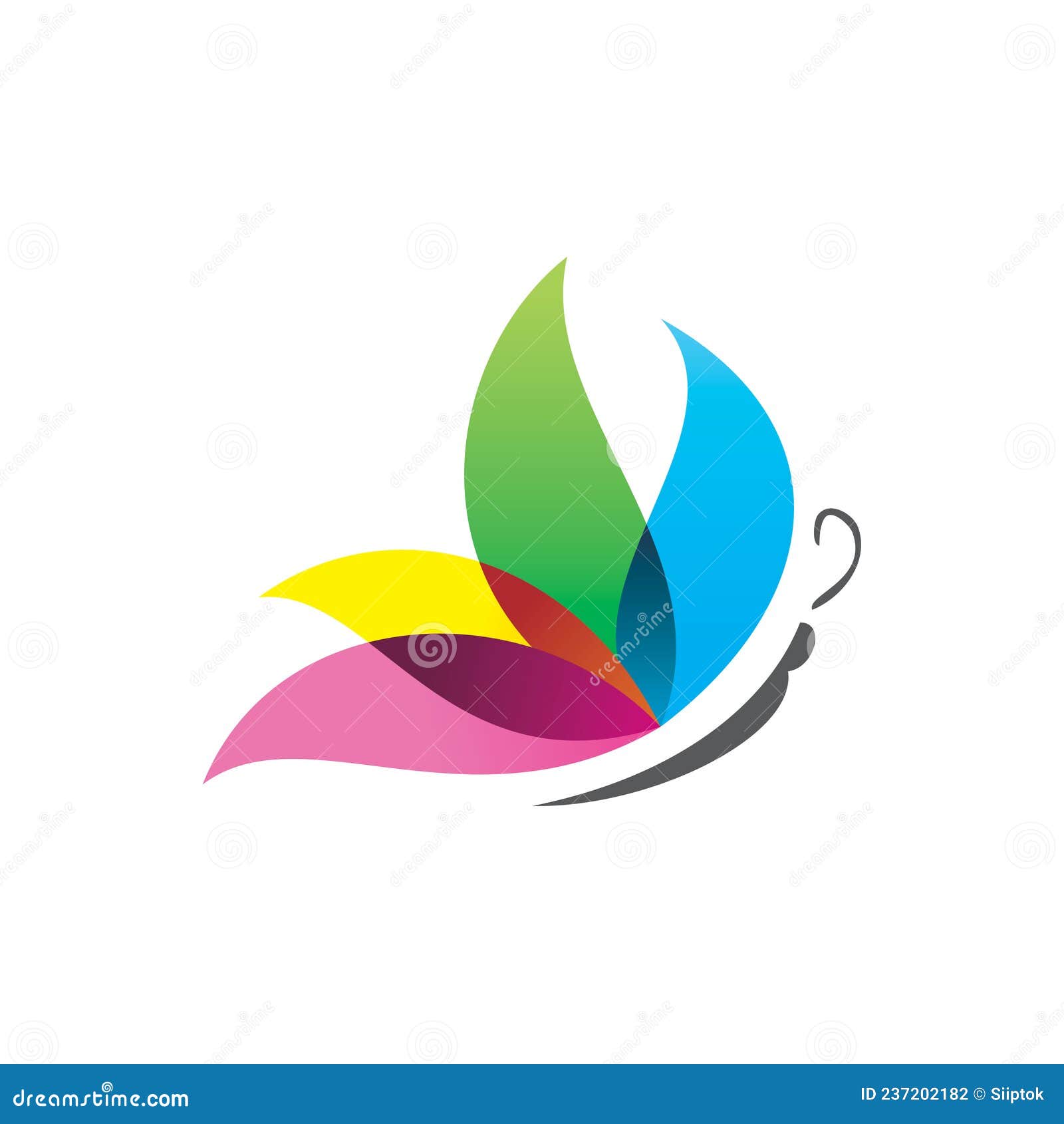 Creative Full Color Butterfly Logo Design Stock Vector - Illustration ...